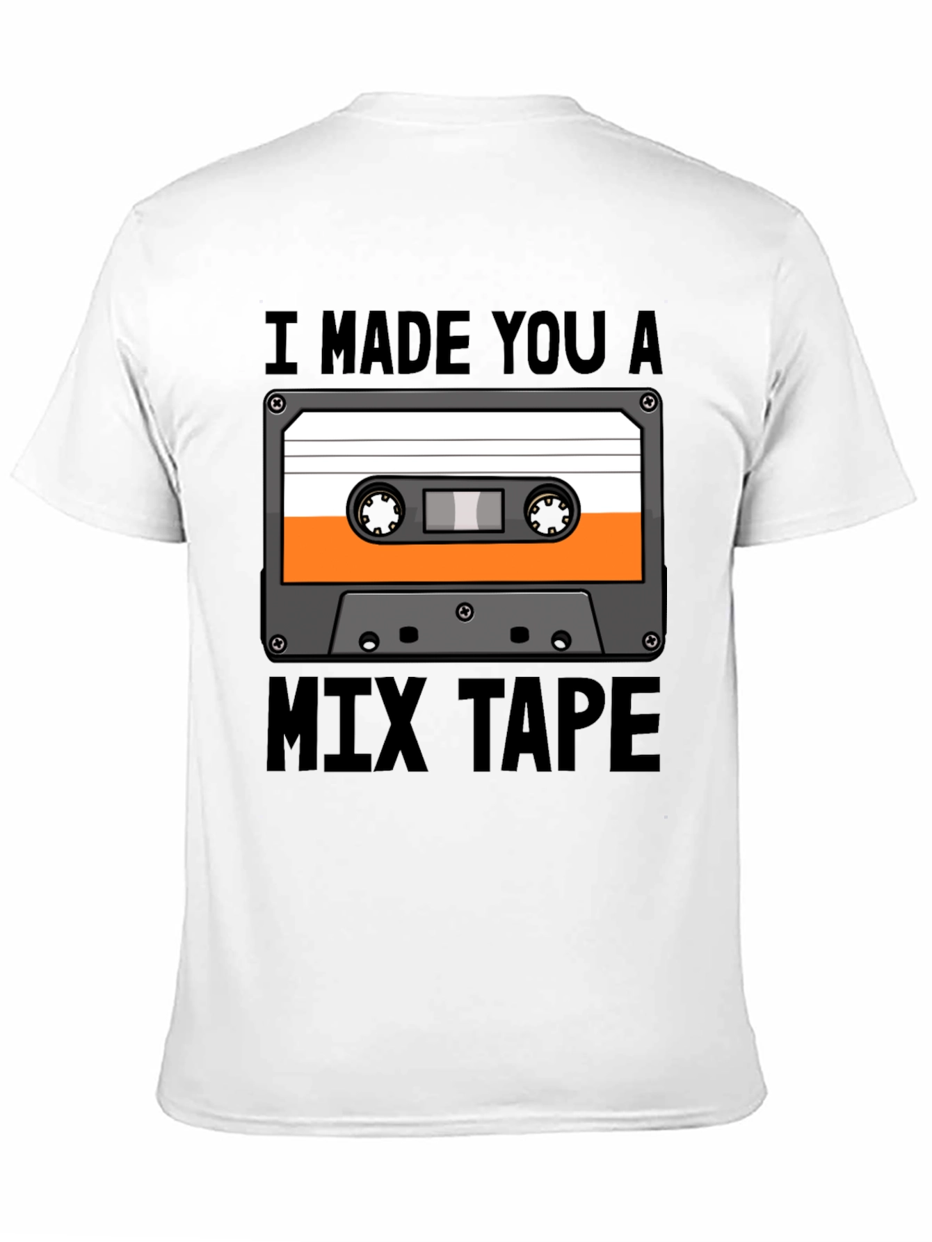 Camiseta Negra con Diseño de Cassette Mix Tape
