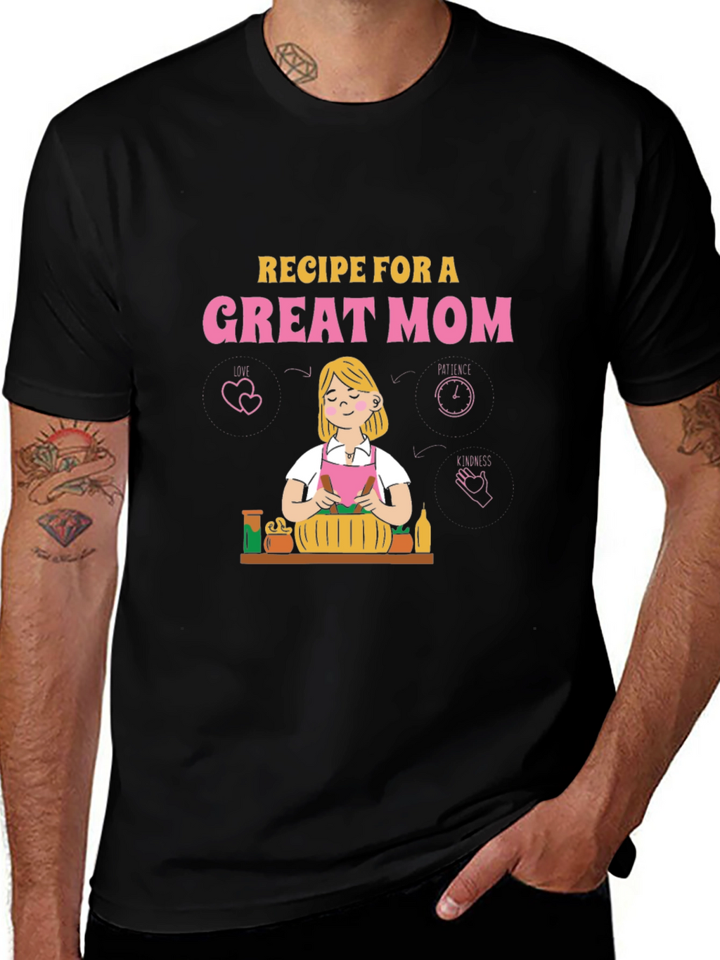 Camiseta Negra Receta para una Gran Mamá