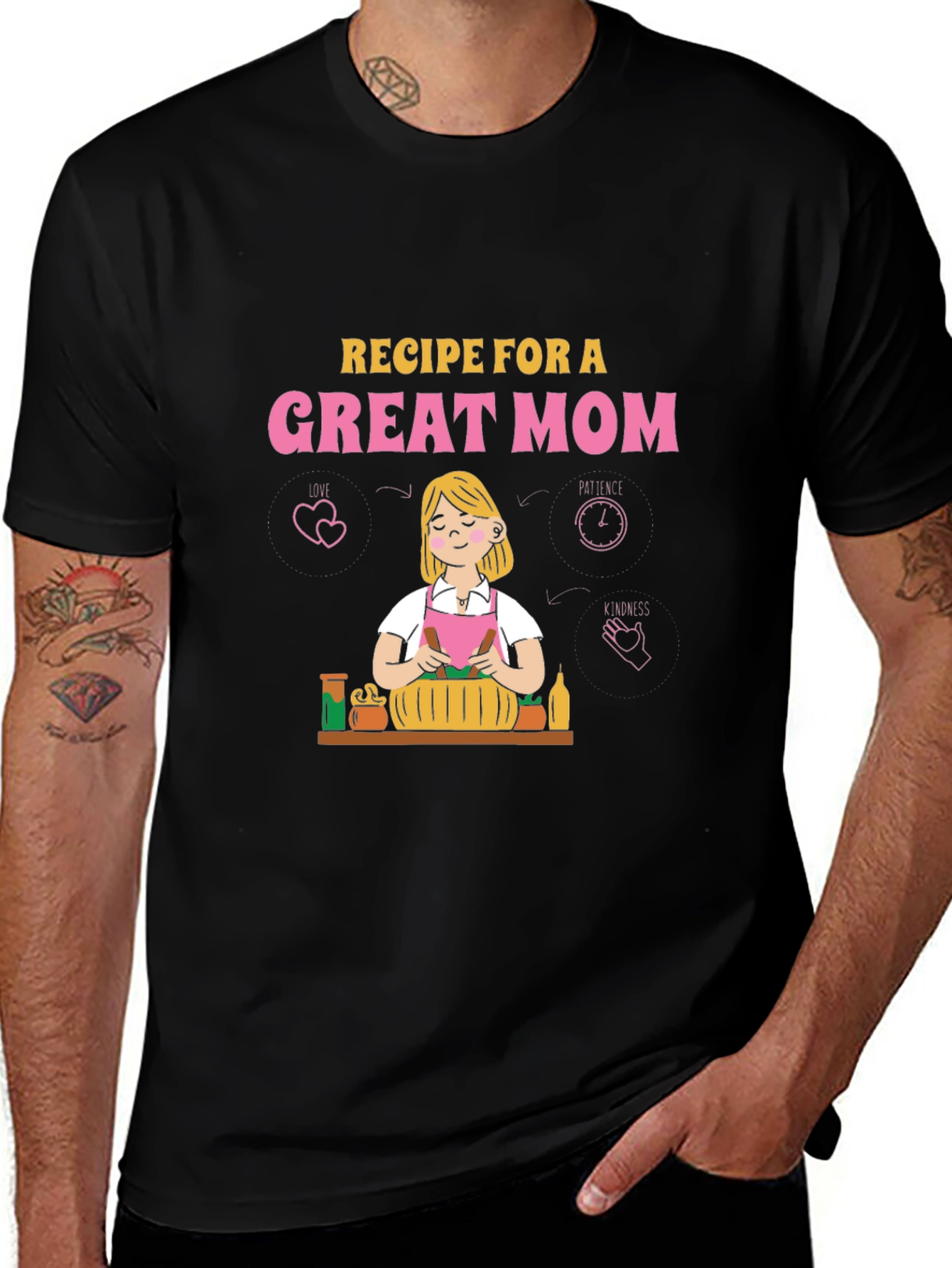 Camiseta Negra Receta para una Gran Mamá