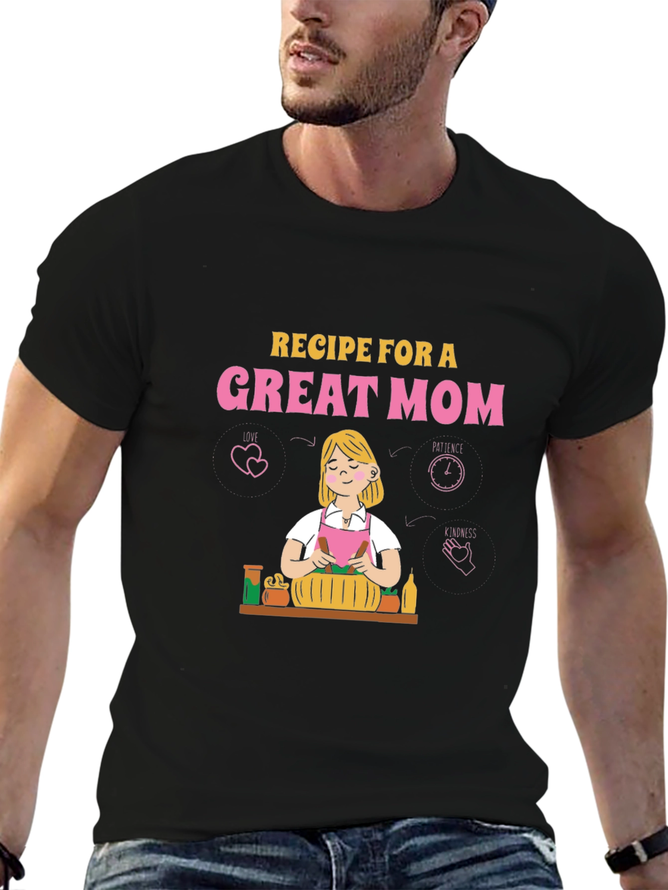 Camiseta Negra Receta para una Gran Mamá