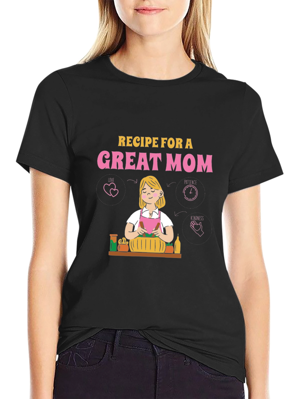 Camiseta Negra Receta para una Gran Mamá