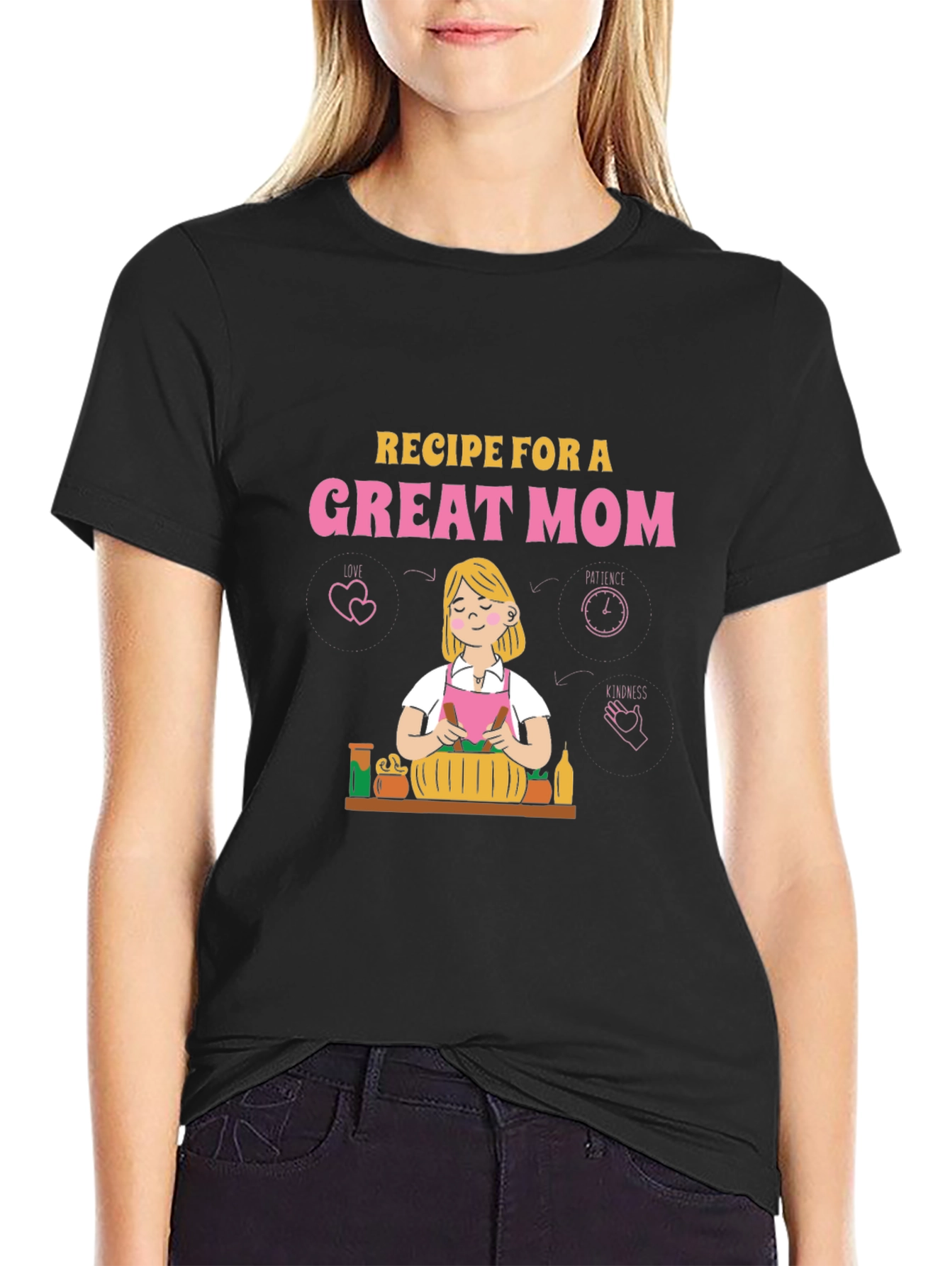 Camiseta Negra Receta para una Gran Mamá