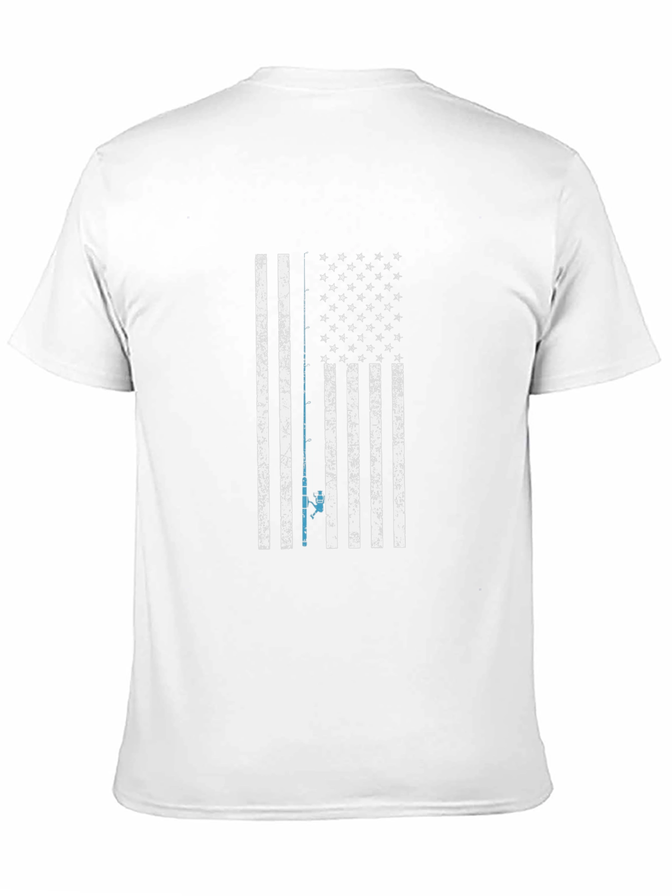 Camiseta Negra con Diseño de Bandera Americana para Pesca