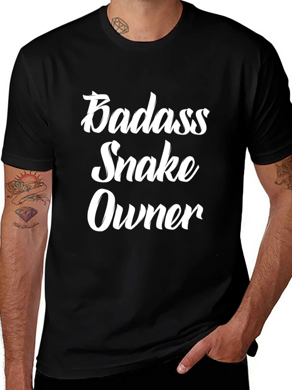 Camiseta Negra Badass Snake Owner