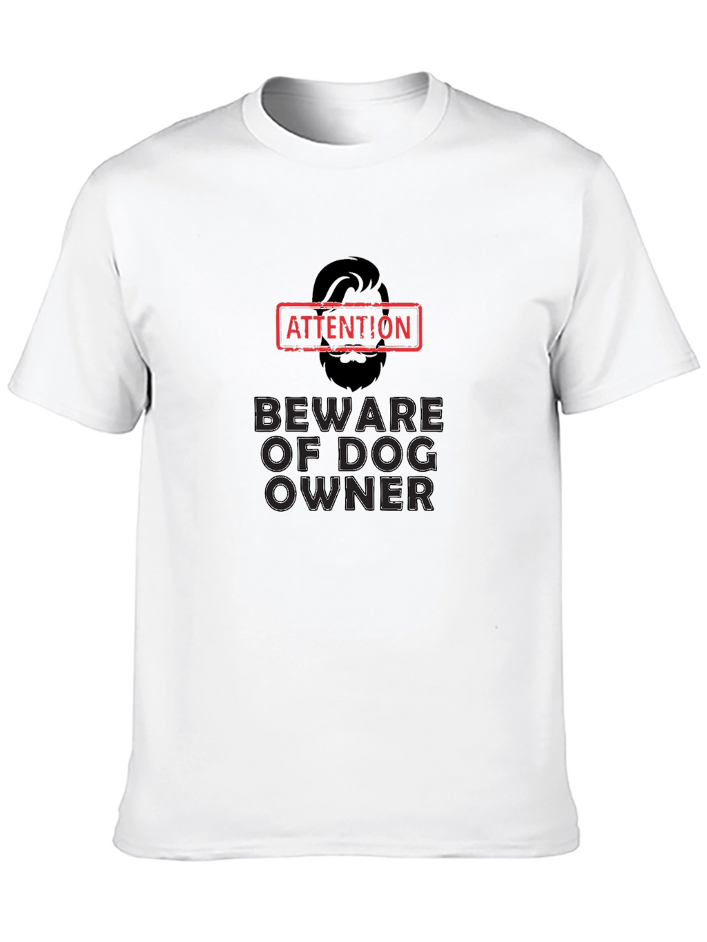 Camiseta Negra Atención Dueño de Perro