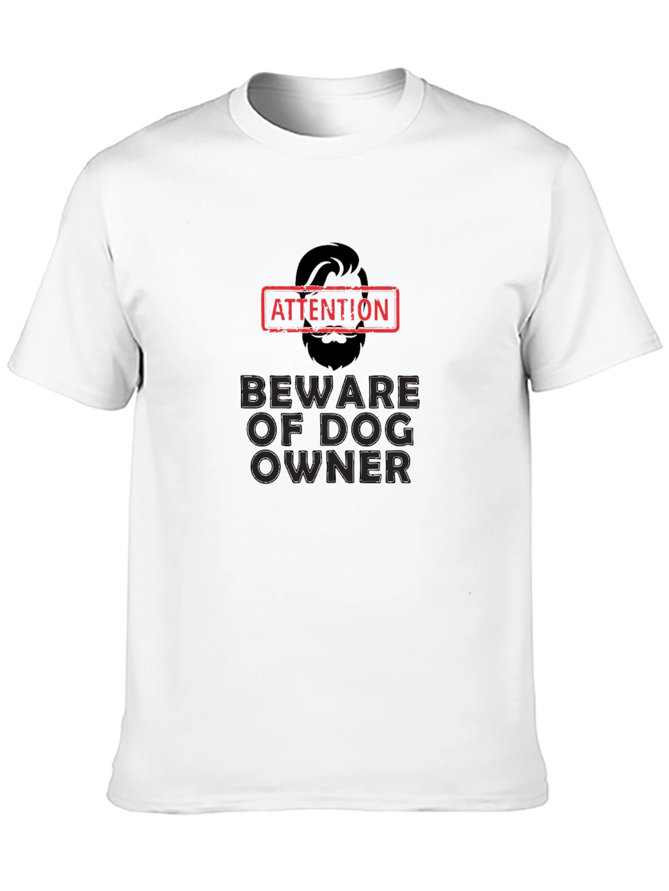 Camiseta Negra Atención Dueño de Perro