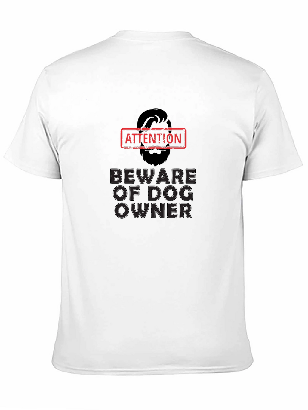Camiseta Negra Atención Dueño de Perro