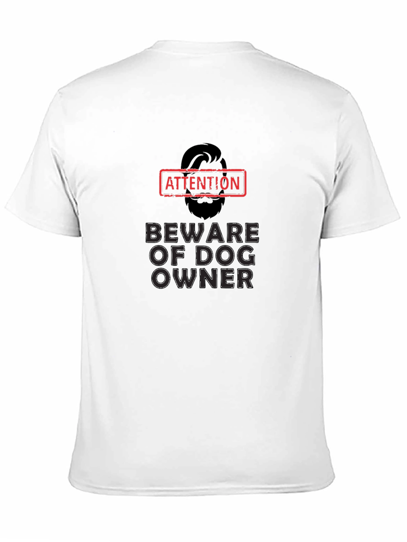 Camiseta Negra Atención Dueño de Perro
