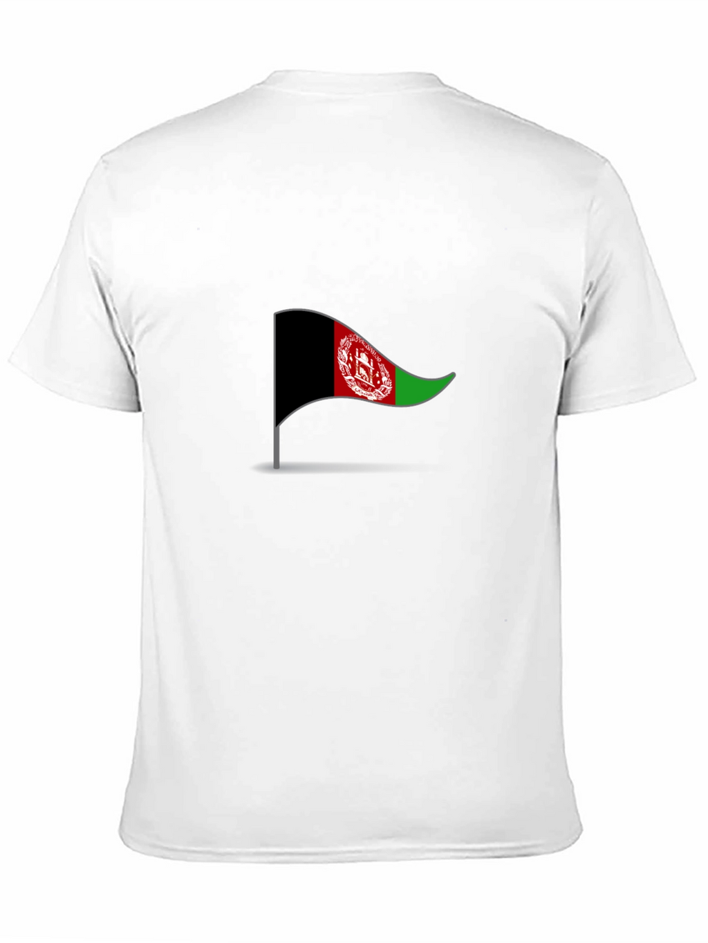 Camiseta Negra Bandera Afganistán Diseño Casual Hombre