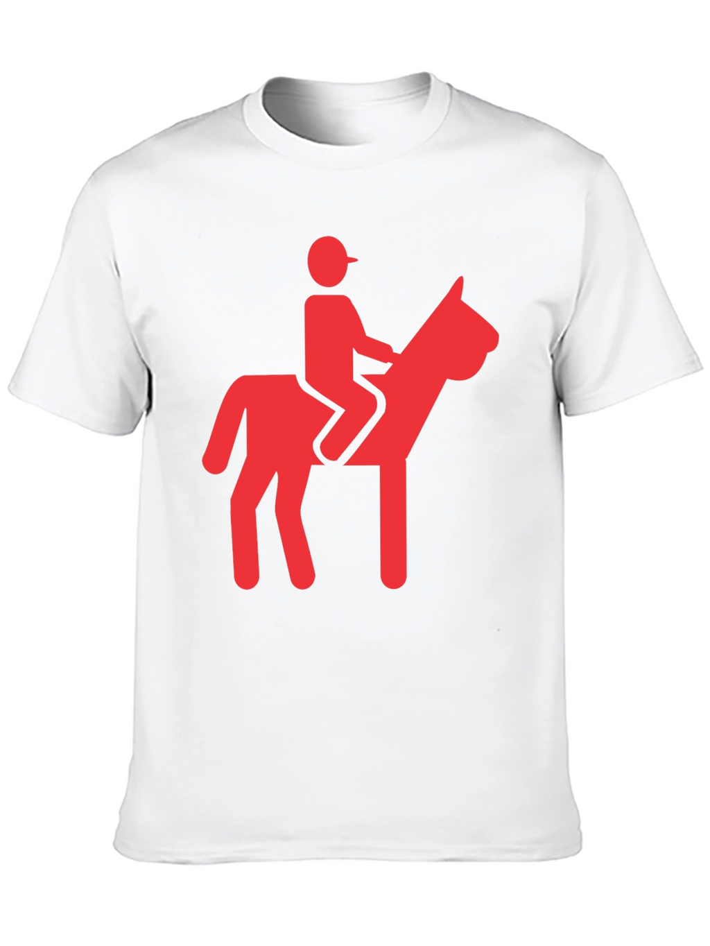 Camiseta Negra con Diseño de Jinete Rojo