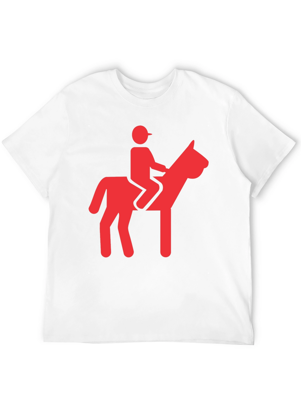 Camiseta Negra con Diseño de Jinete Rojo