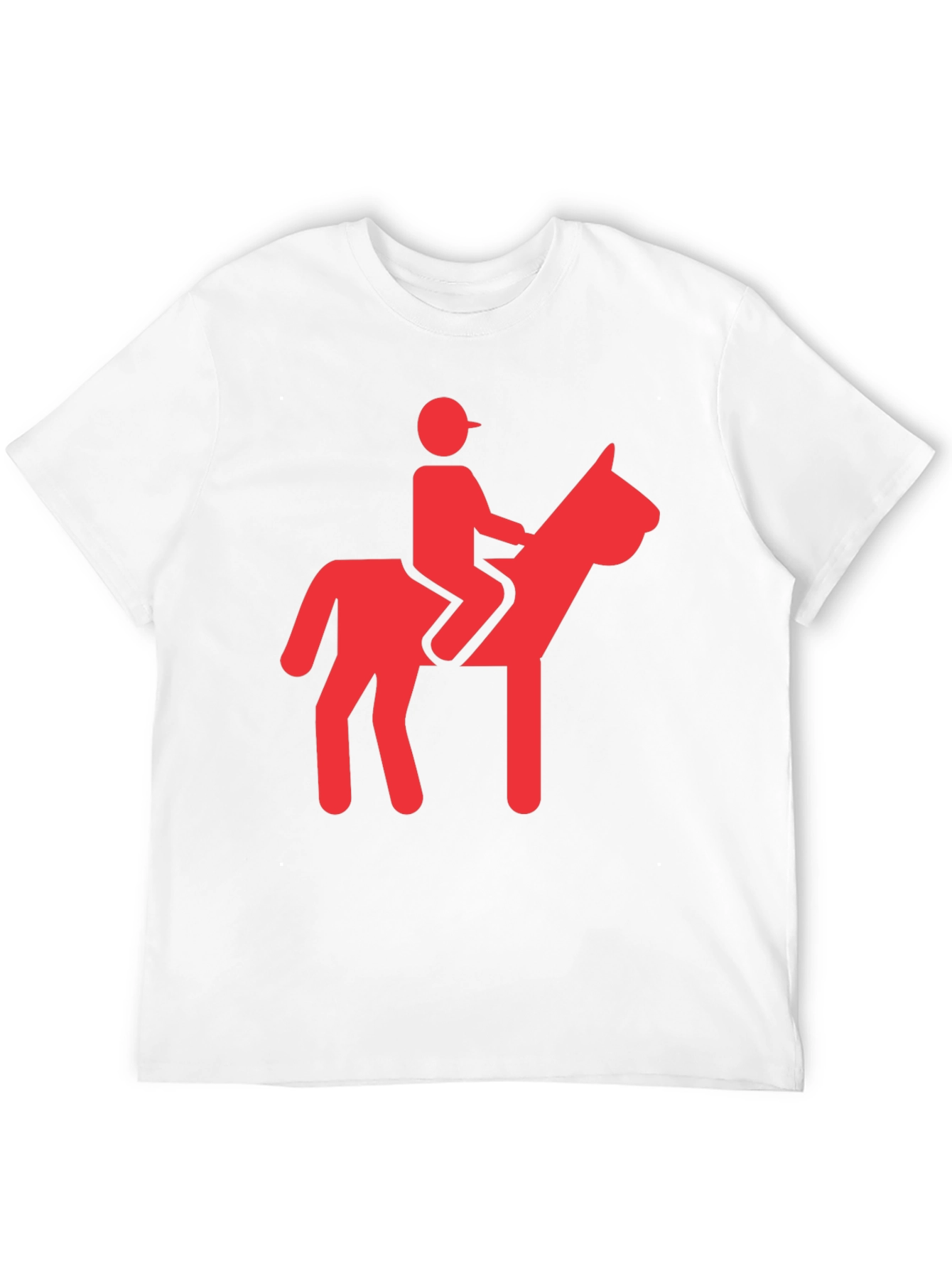 Camiseta Negra con Diseño de Jinete Rojo