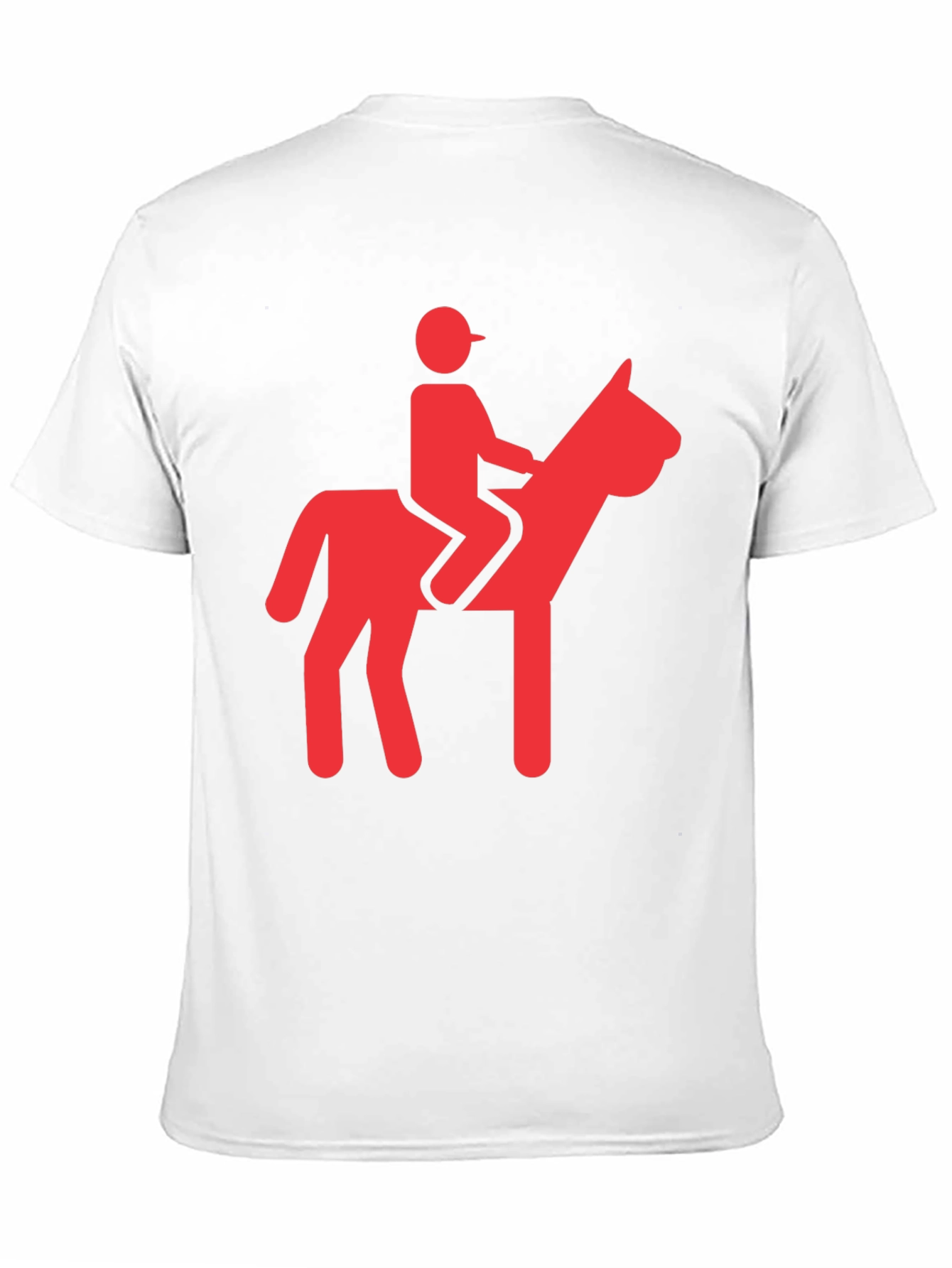 Camiseta Negra con Diseño de Jinete Rojo