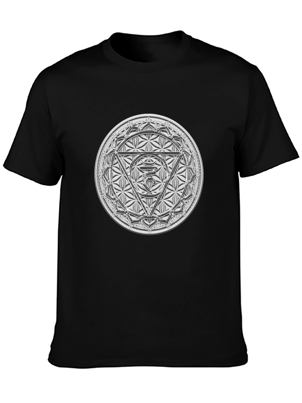 Camiseta Negra con Diseño Chakra Ajna