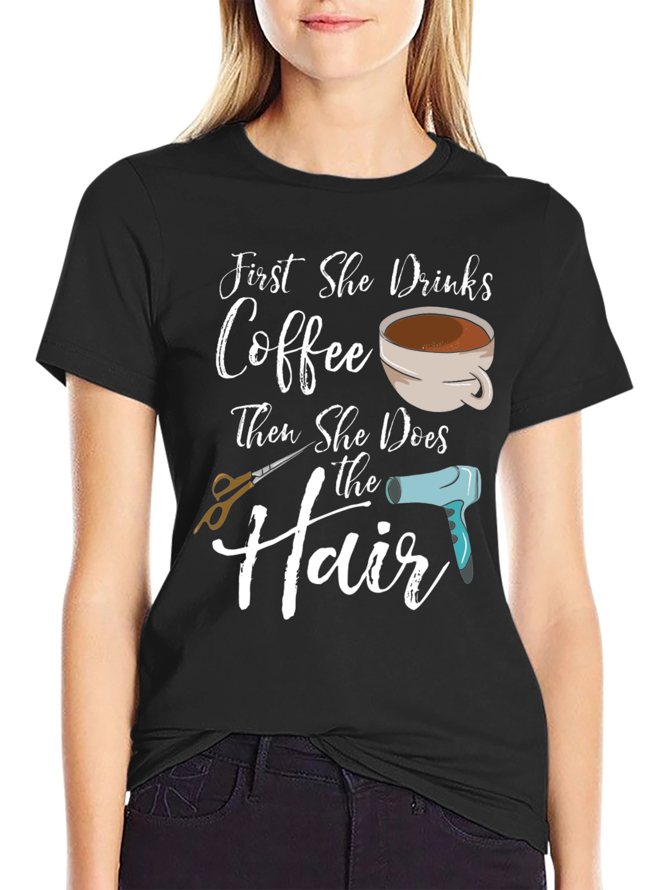 Camiseta de peluquería - Primero café luego el pelo
