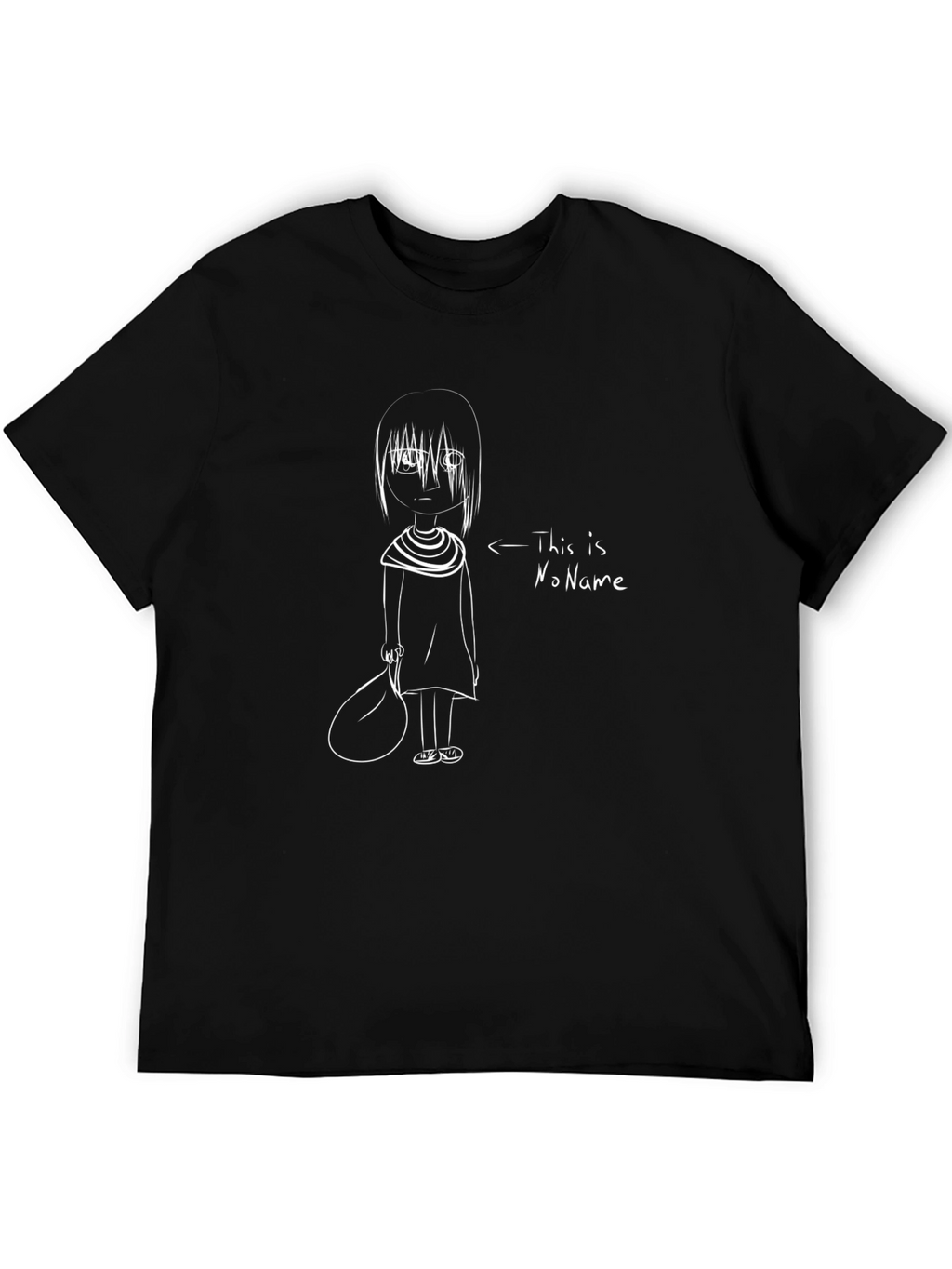 Camiseta Negra con Dibujo de NoName