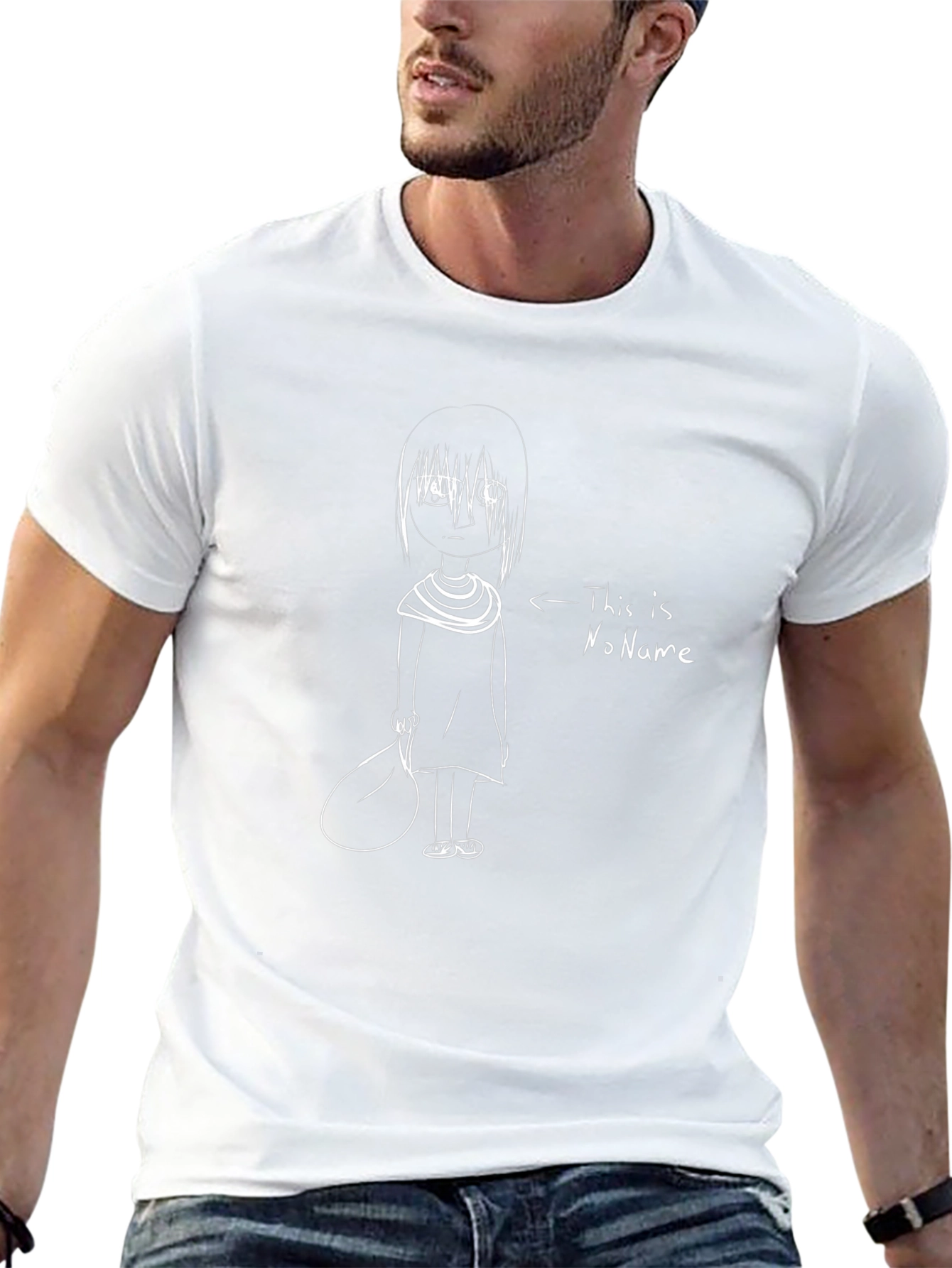 Camiseta Negra con Dibujo de NoName