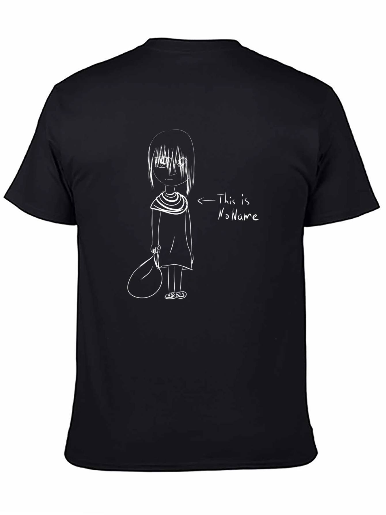 Camiseta Negra con Dibujo de NoName