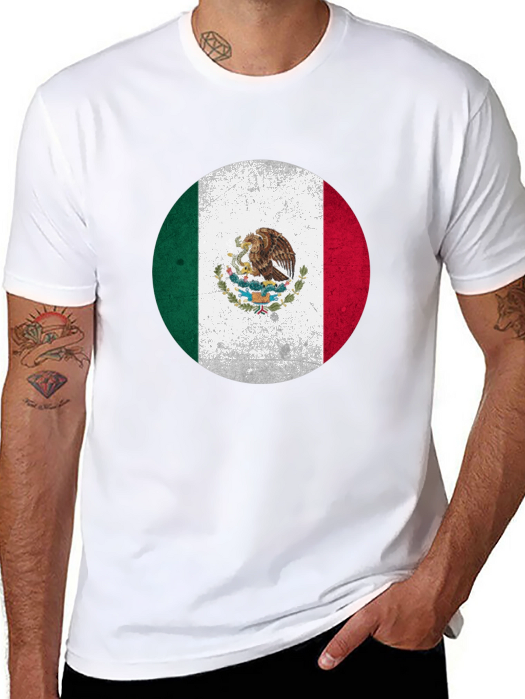 Camiseta México Bandera Redonda