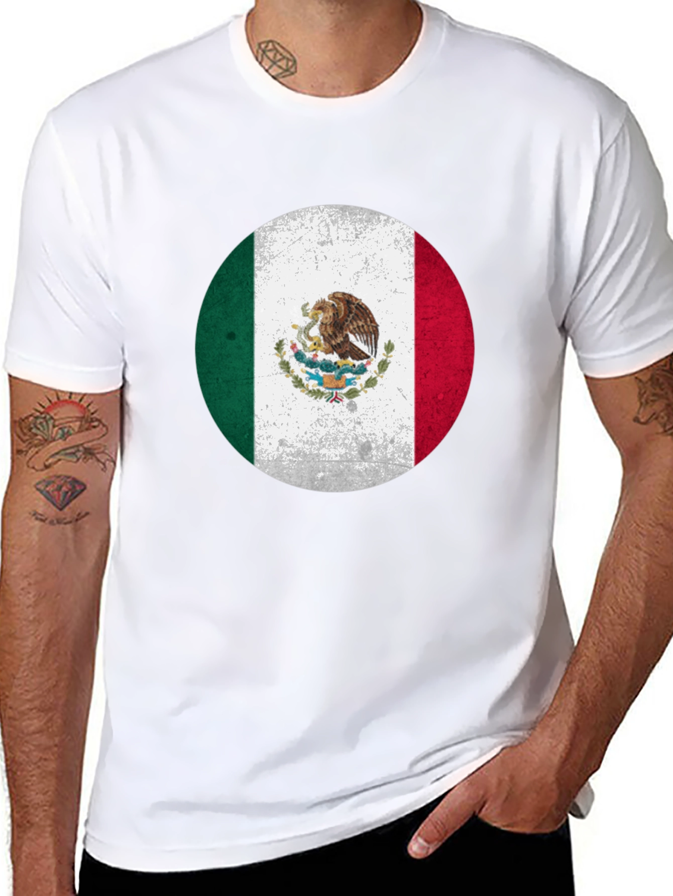 Camiseta México Bandera Redonda