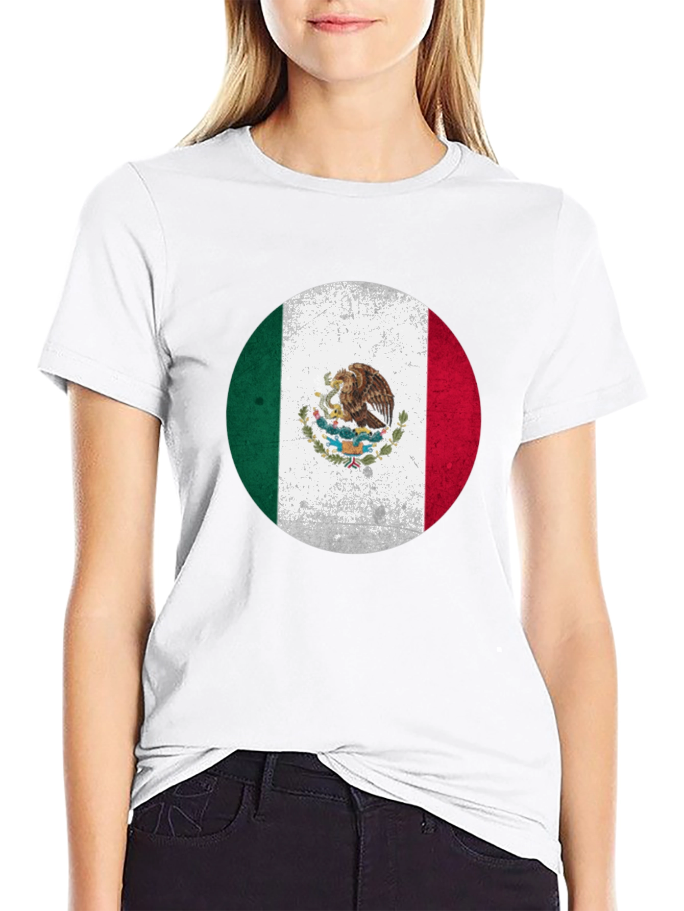 Camiseta México Bandera Redonda