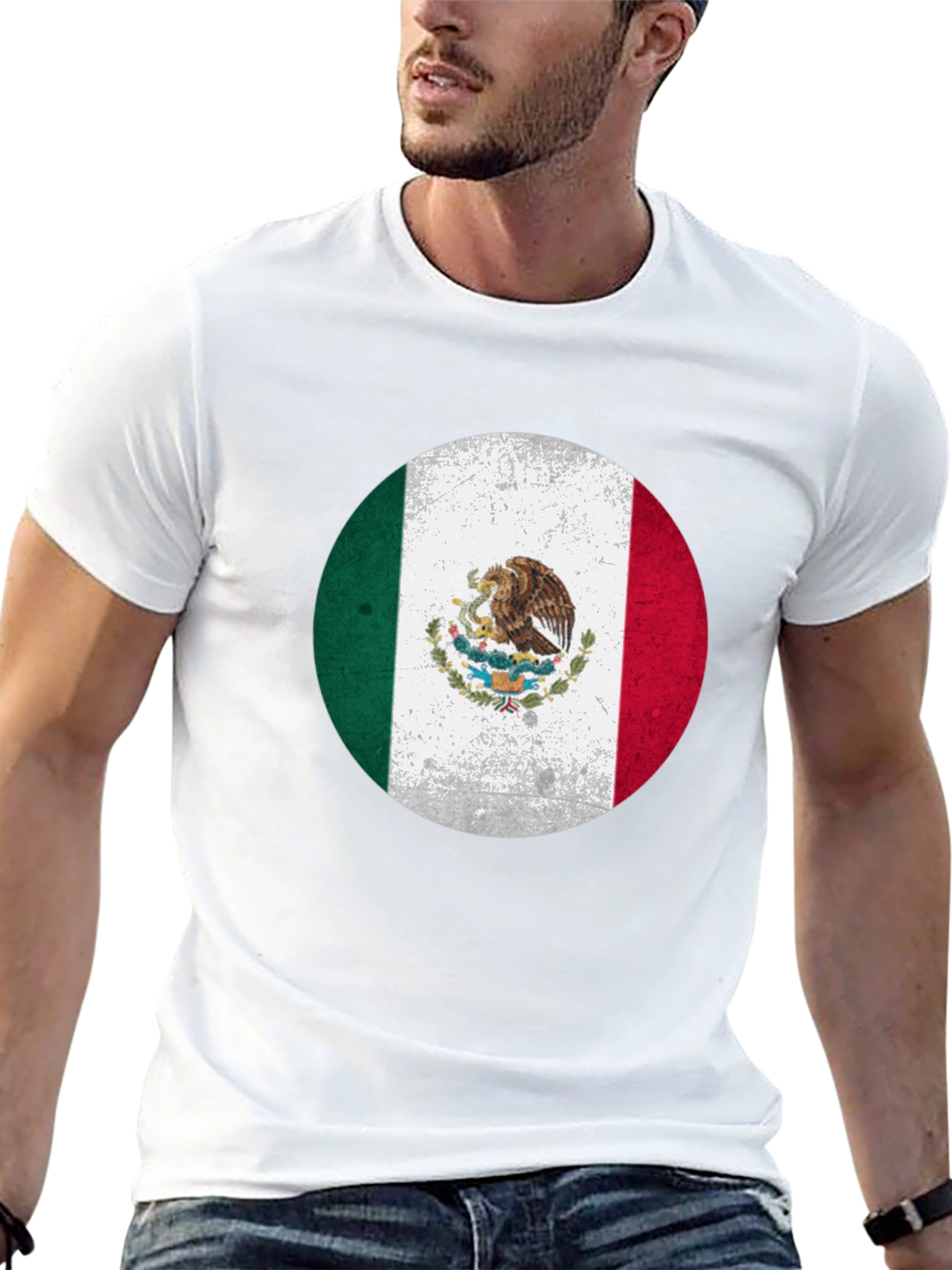 Camiseta México Bandera Redonda
