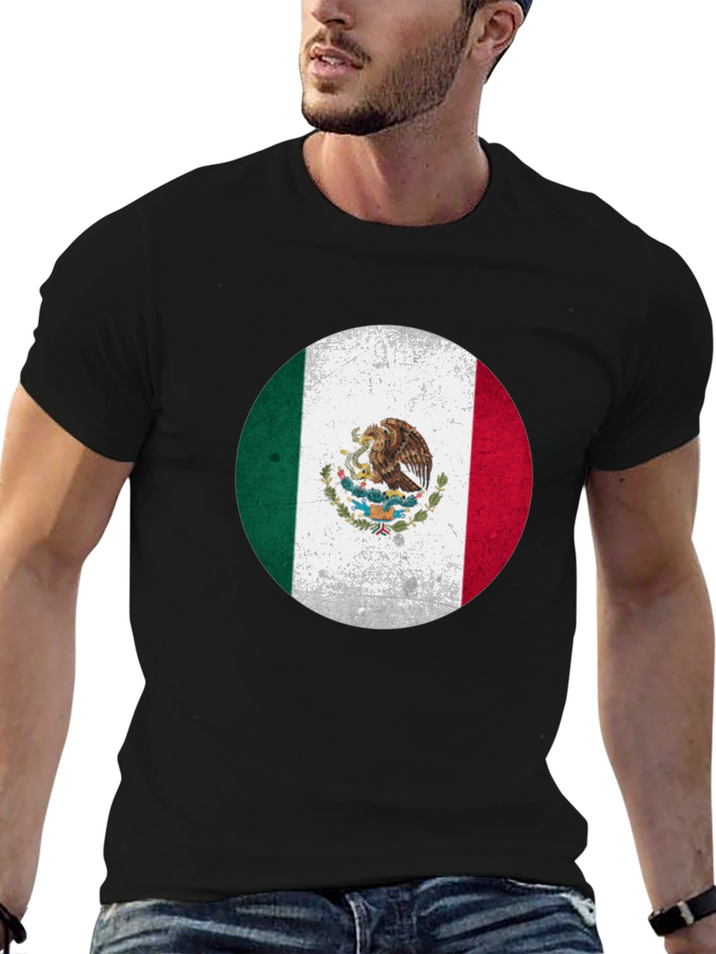Camiseta México Bandera Redonda
