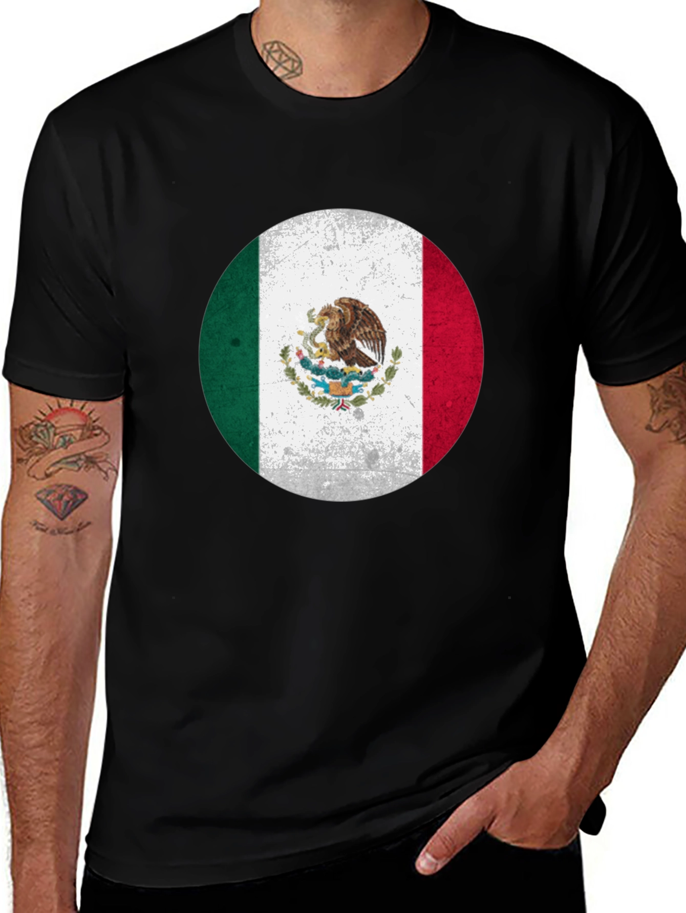 Camiseta México Bandera Redonda