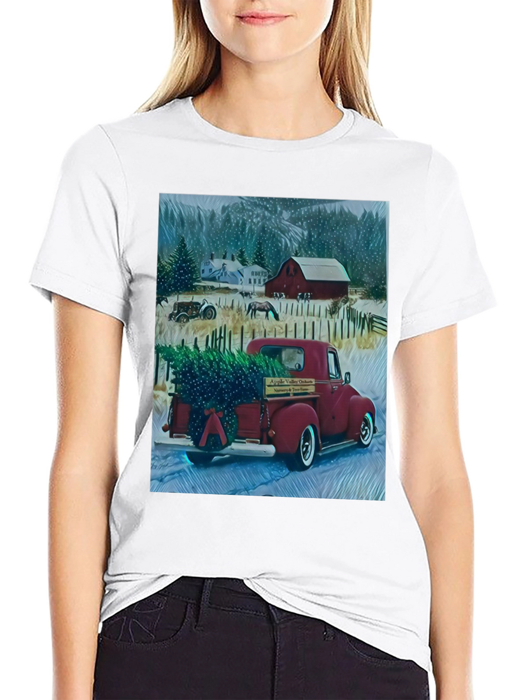 Camiseta Gráfica de Invierno Rural