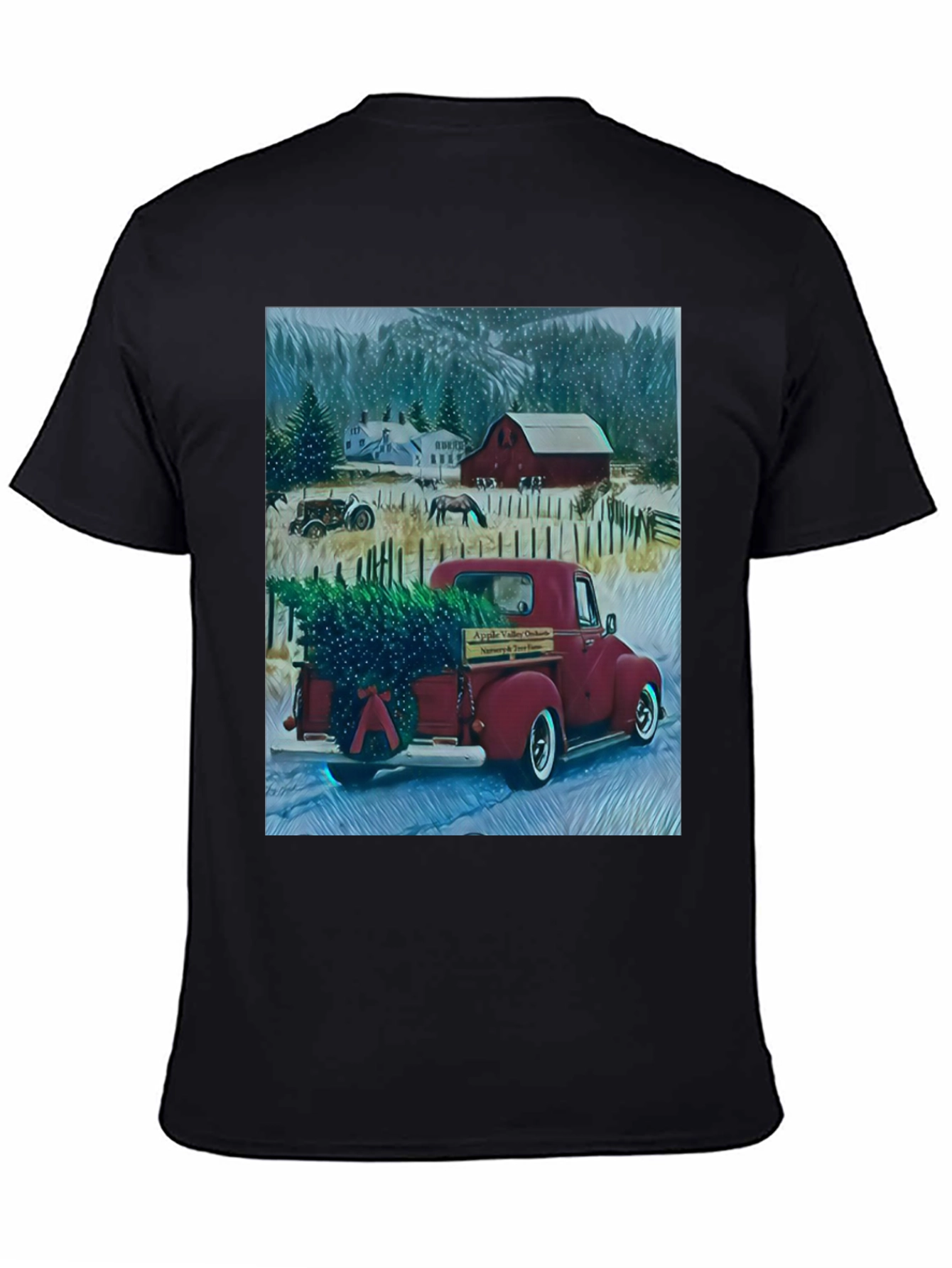 Camiseta Gráfica de Invierno Rural