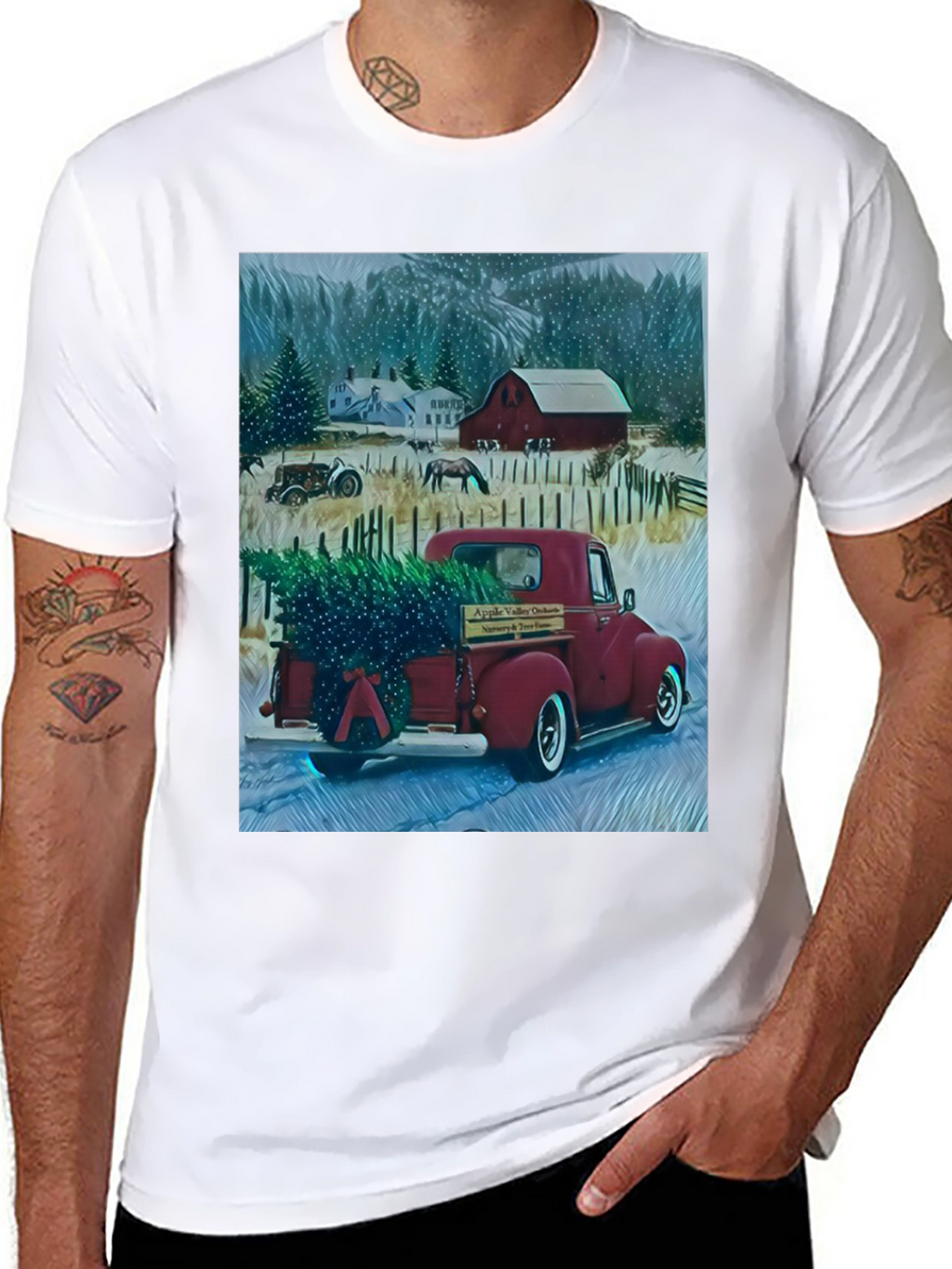 Camiseta Gráfica de Invierno Rural