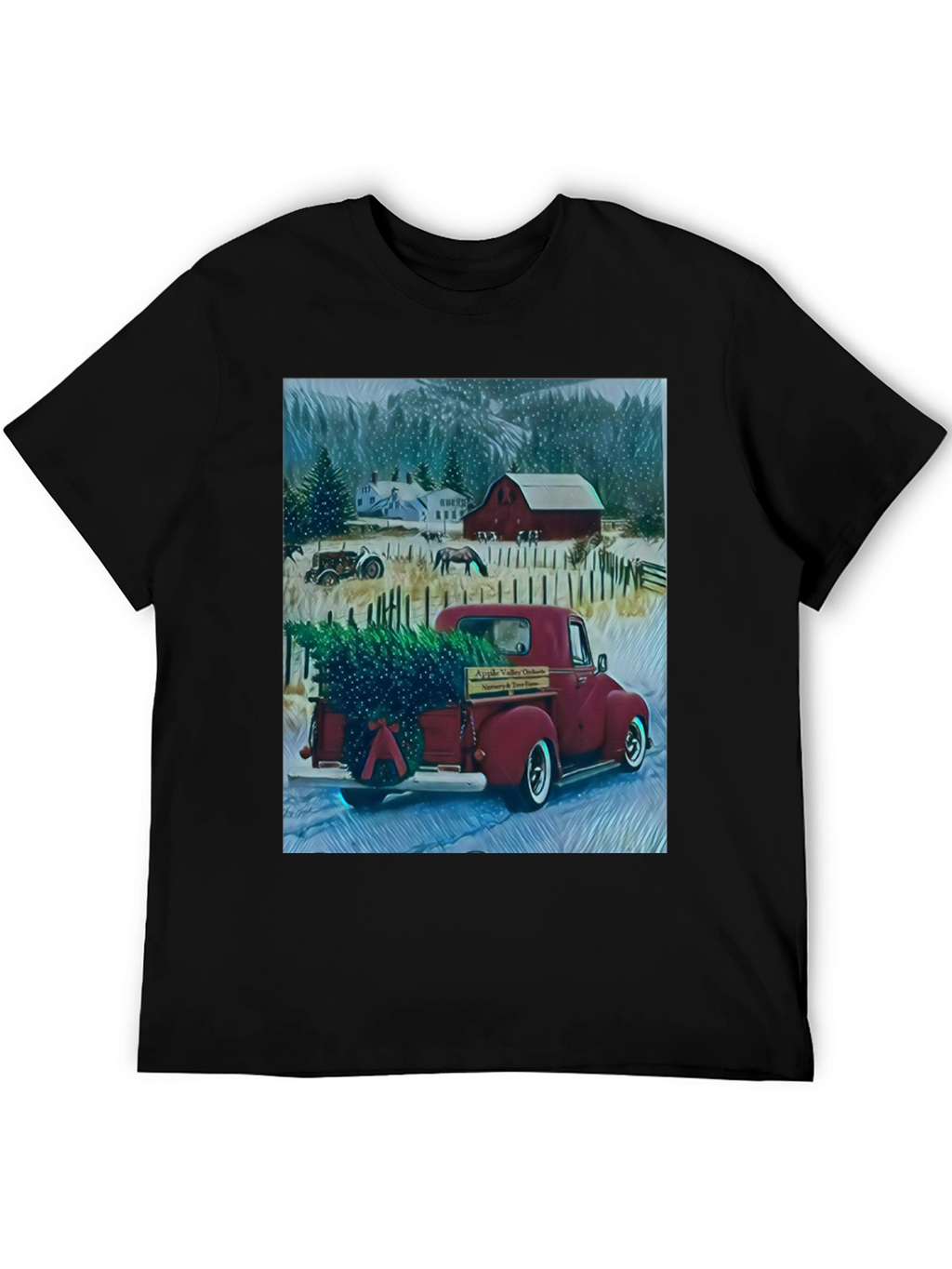 Camiseta Gráfica de Invierno Rural