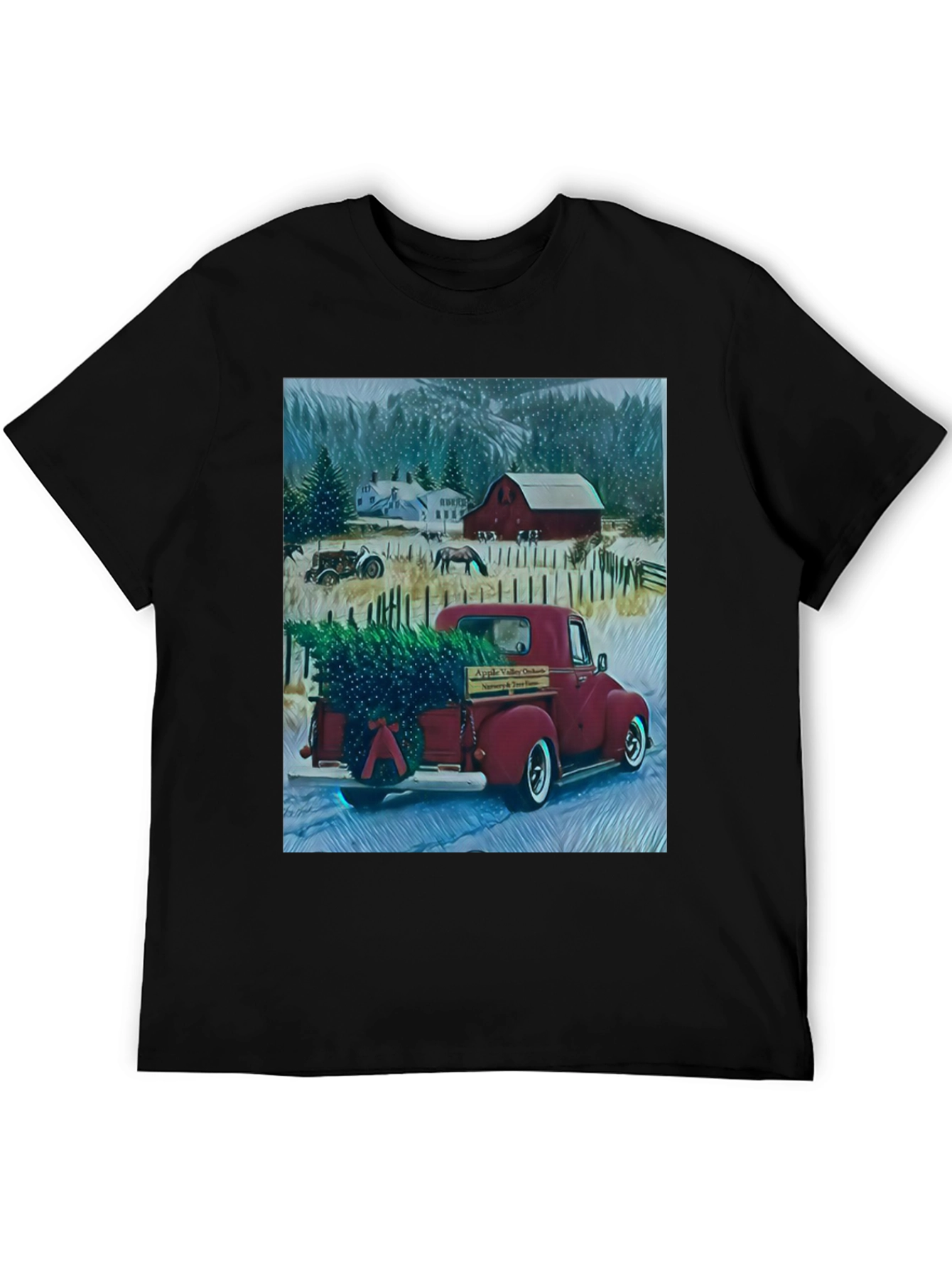 Camiseta Gráfica de Invierno Rural