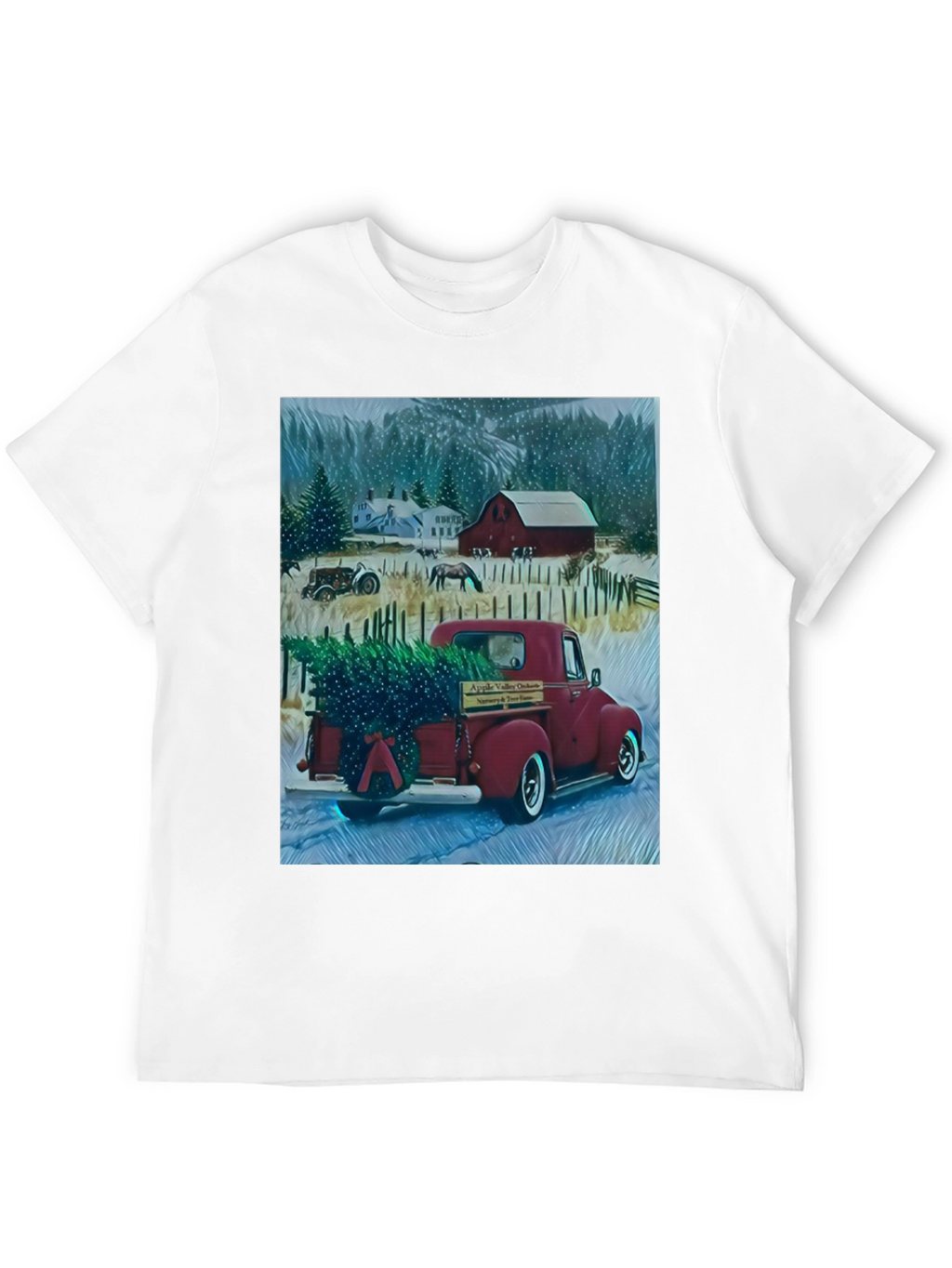 Camiseta Gráfica de Invierno Rural