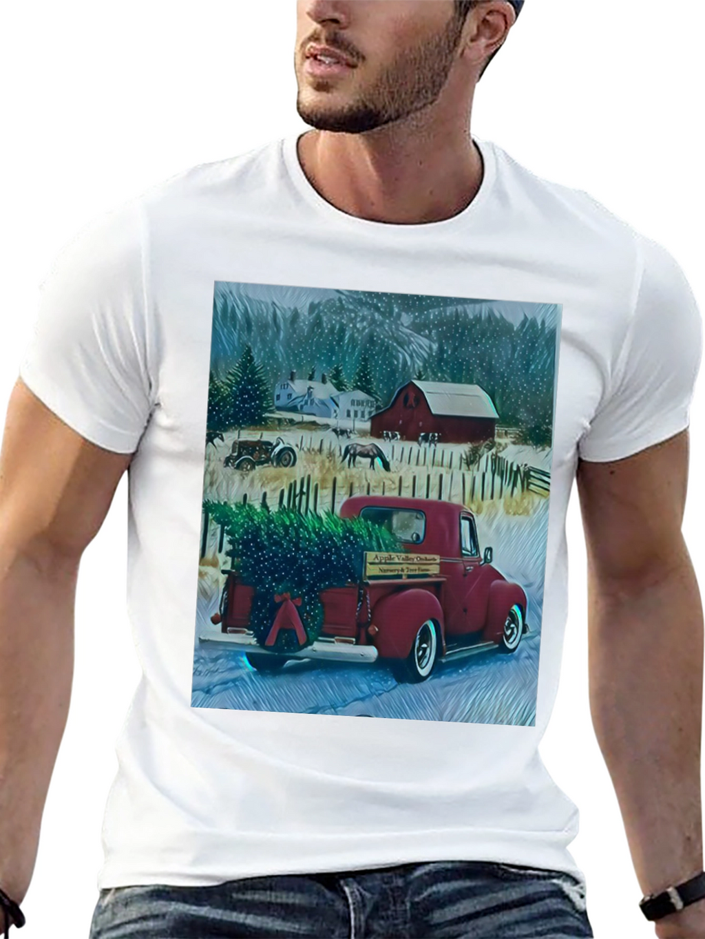 Camiseta Gráfica de Invierno Rural