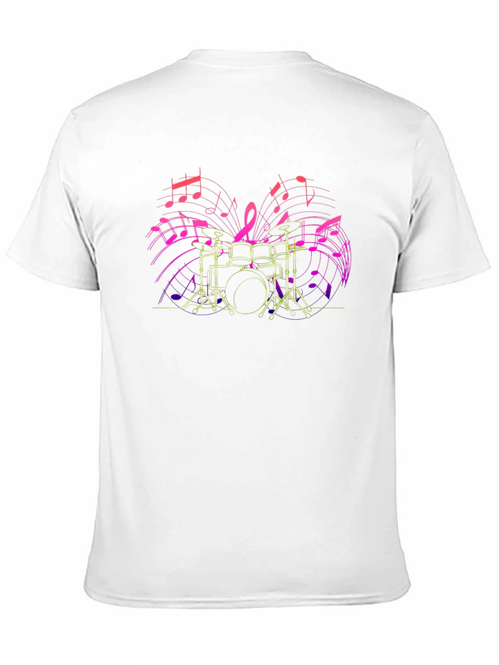 Camiseta Negra con Diseño de Batería Musical