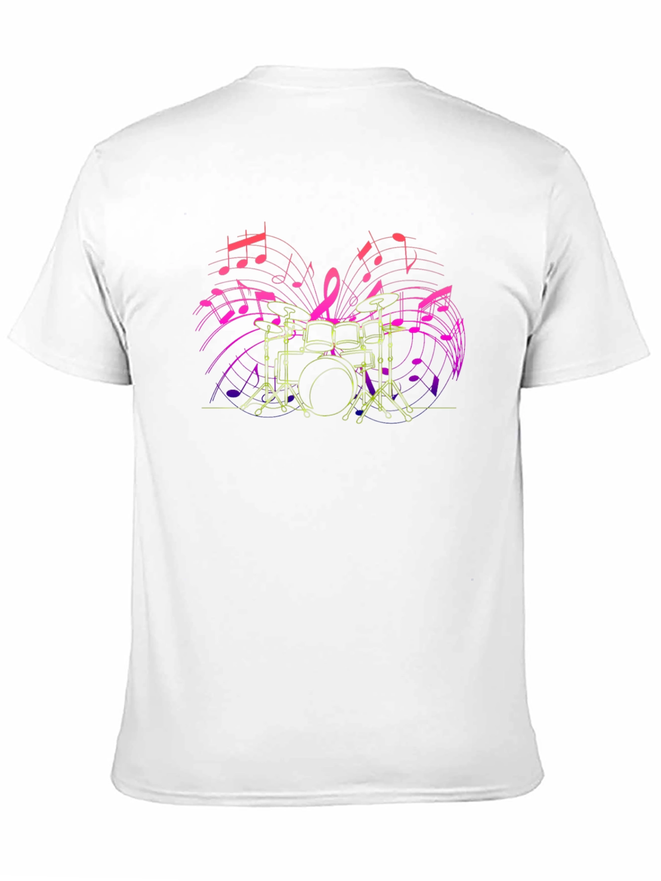 Camiseta Negra con Diseño de Batería Musical