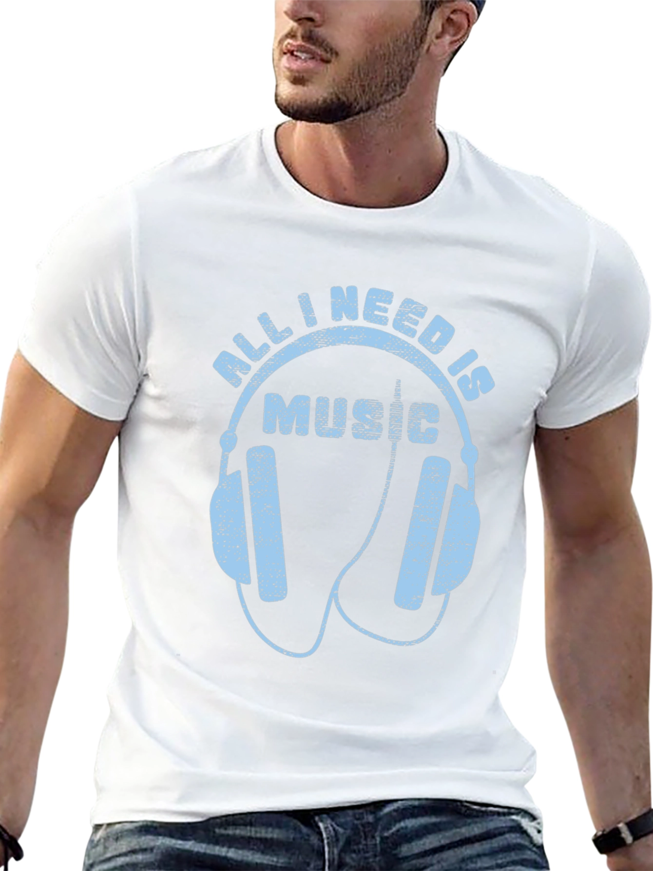 Camiseta Hombre All I Need Is Music Negra