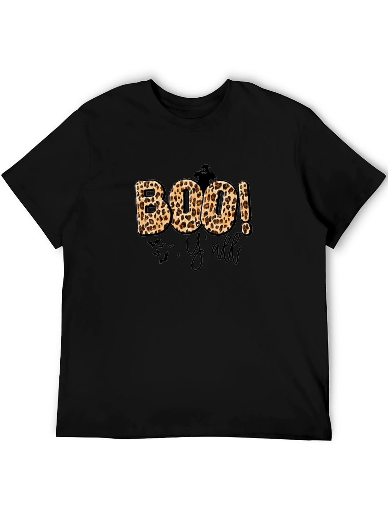 Camiseta Boo! Yall Halloween Leopardo