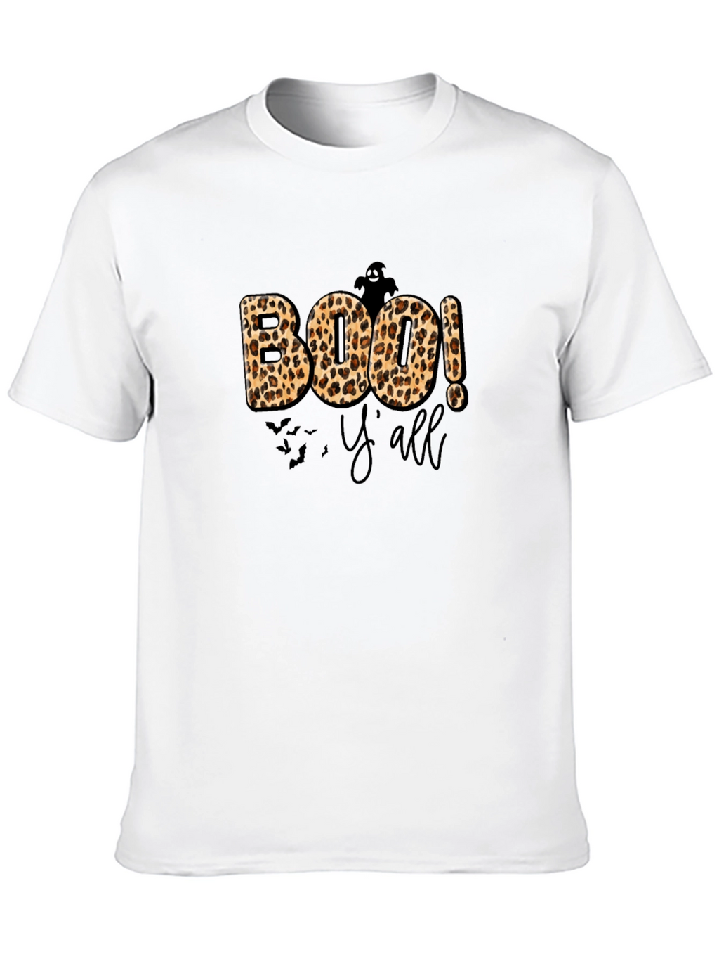 Camiseta Boo! Yall Halloween Leopardo