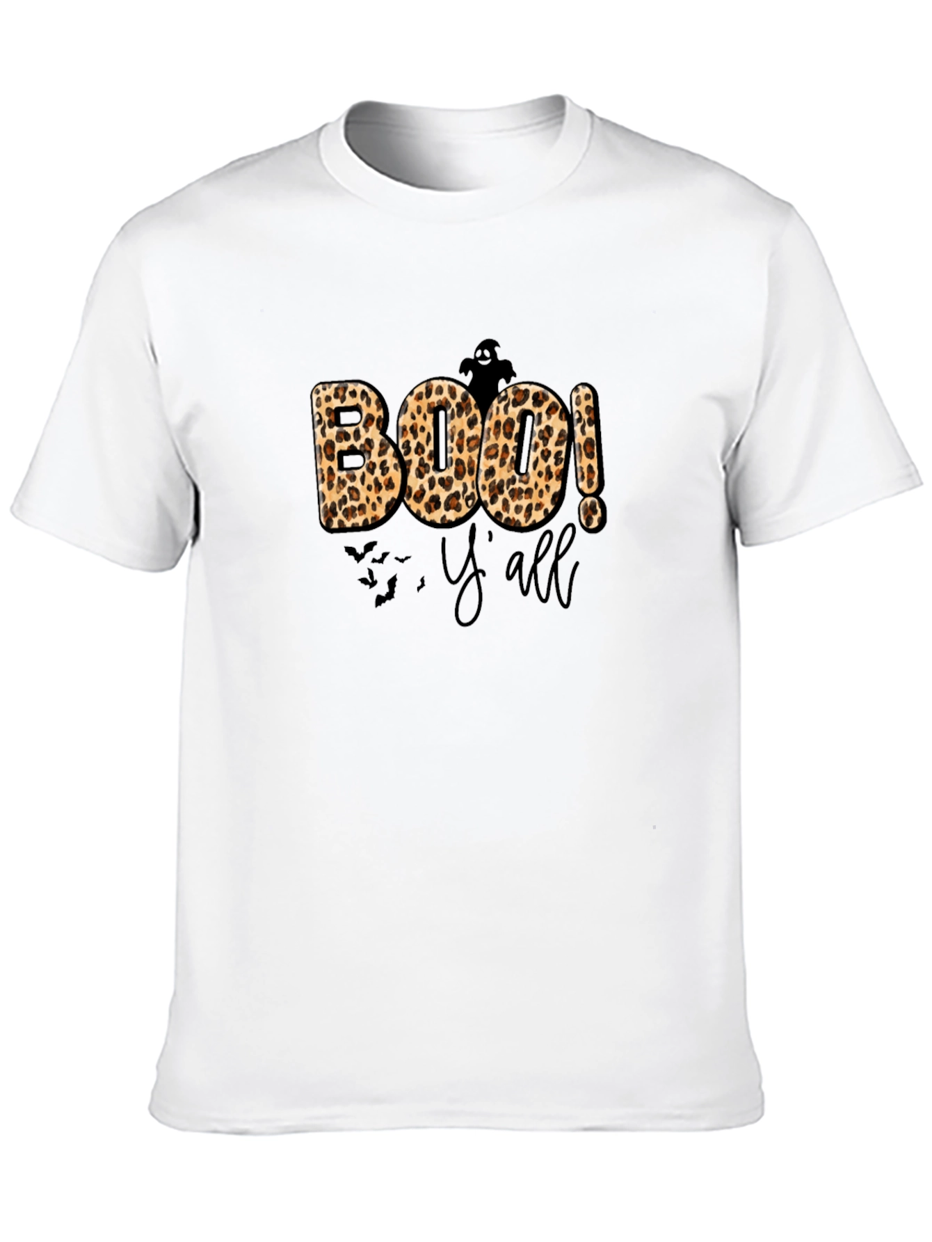 Camiseta Boo! Yall Halloween Leopardo