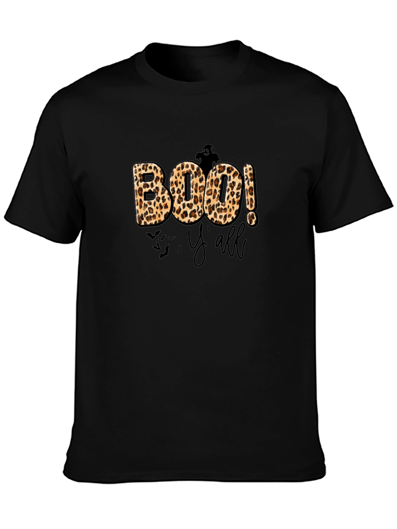 Camiseta Boo! Yall Halloween Leopardo