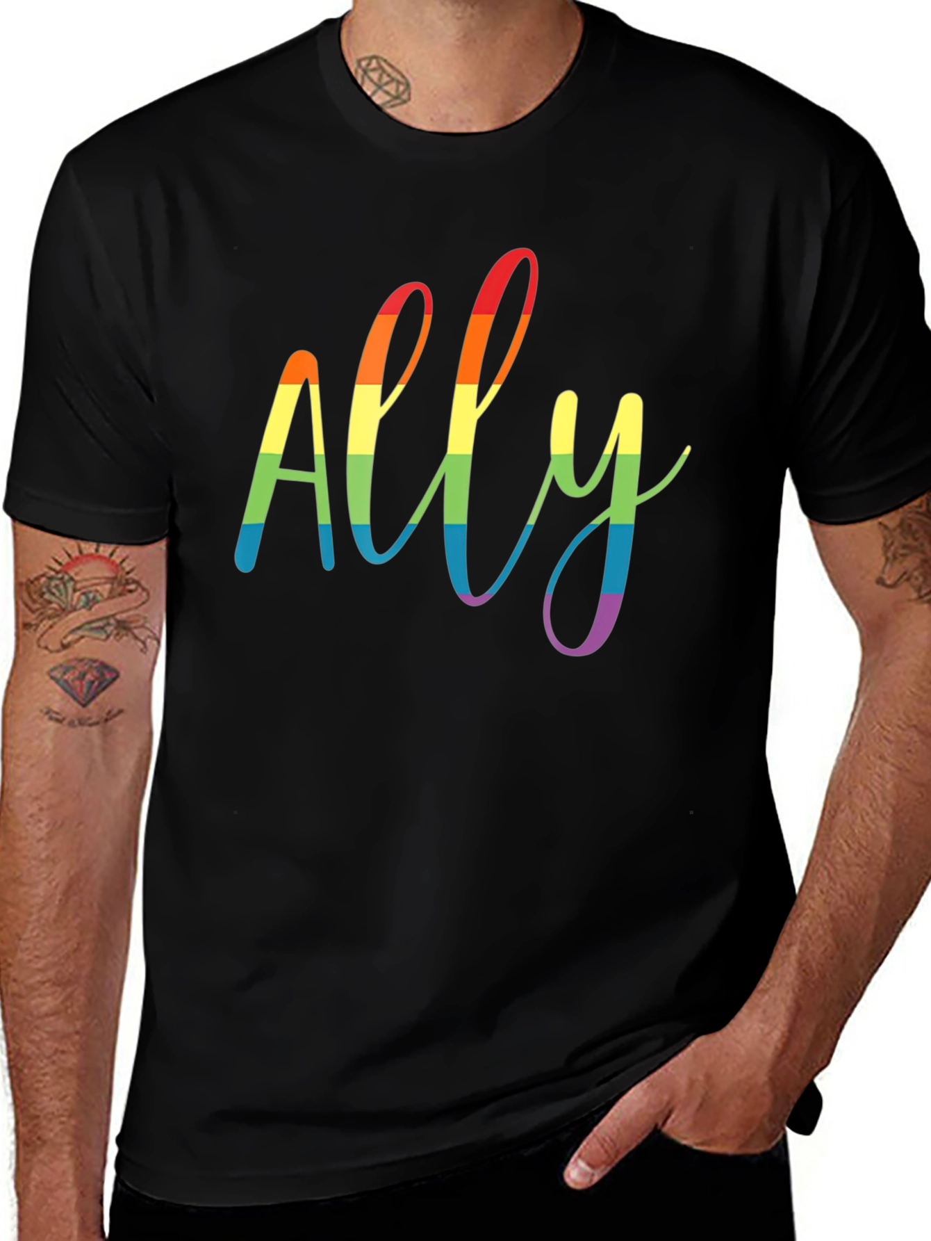 Camiseta Negra Ally Orgullo LGBTQ+