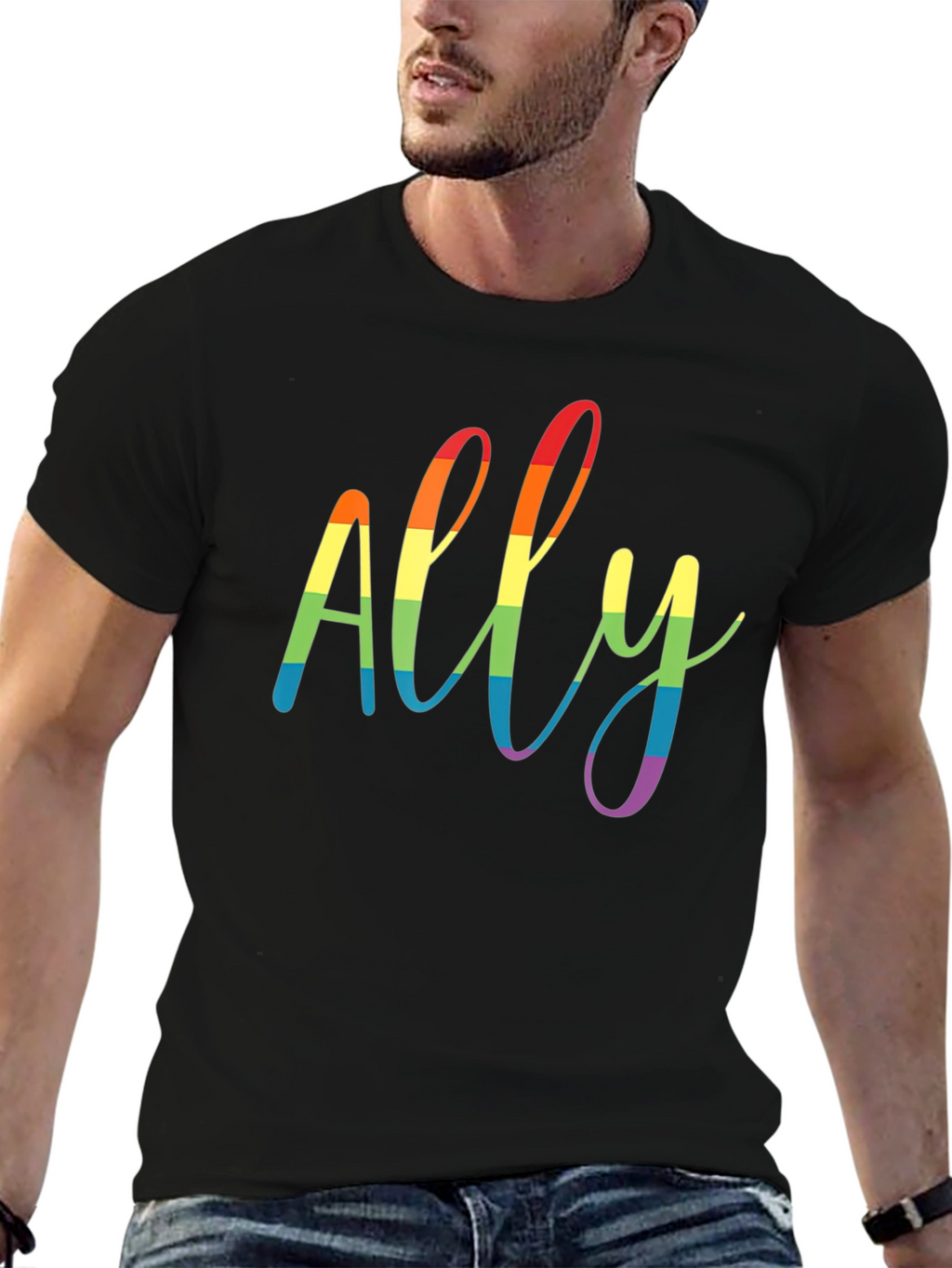 Camiseta Negra Ally Orgullo LGBTQ+