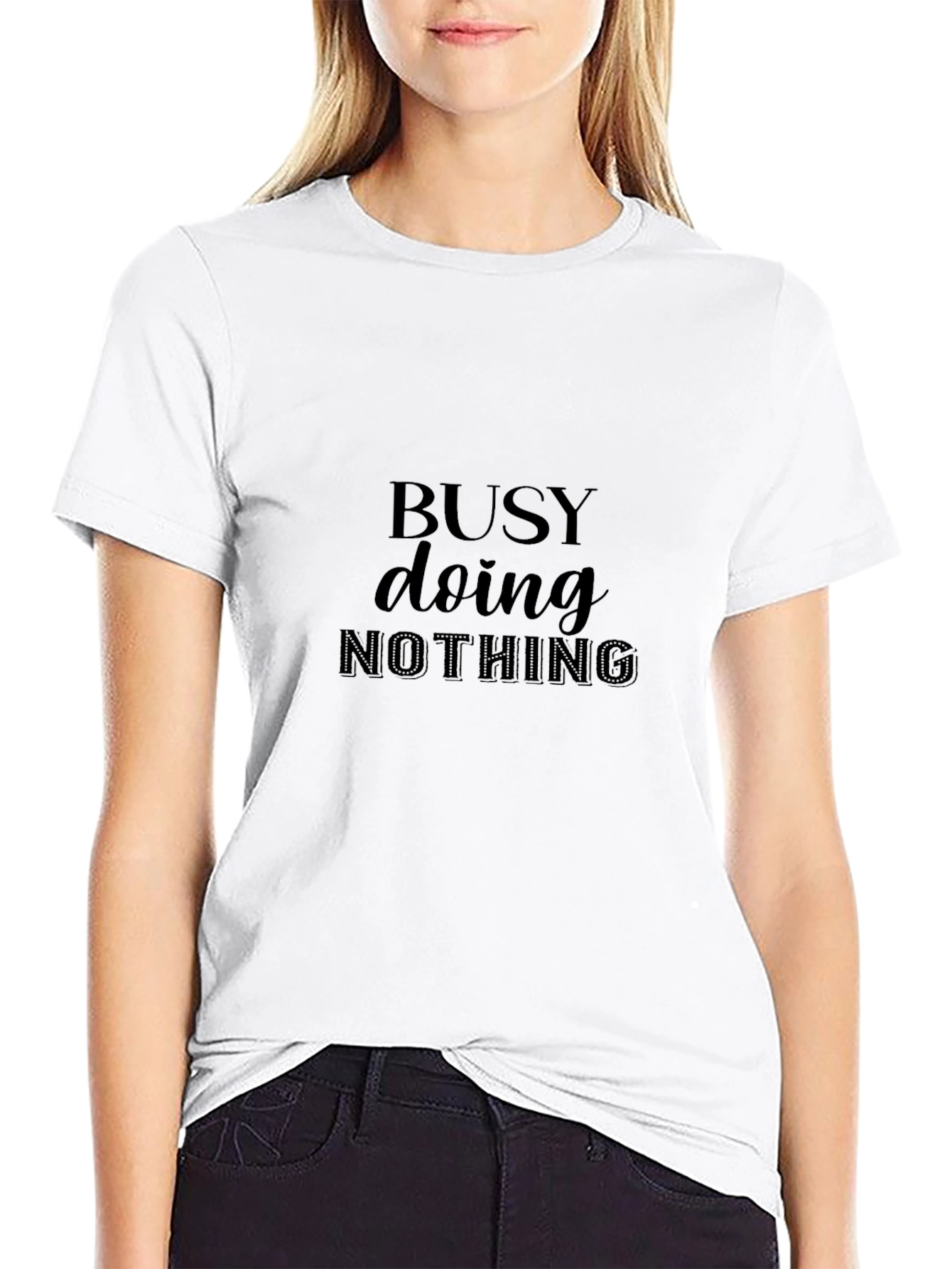 Camiseta Negra Busy Doing Nothing
