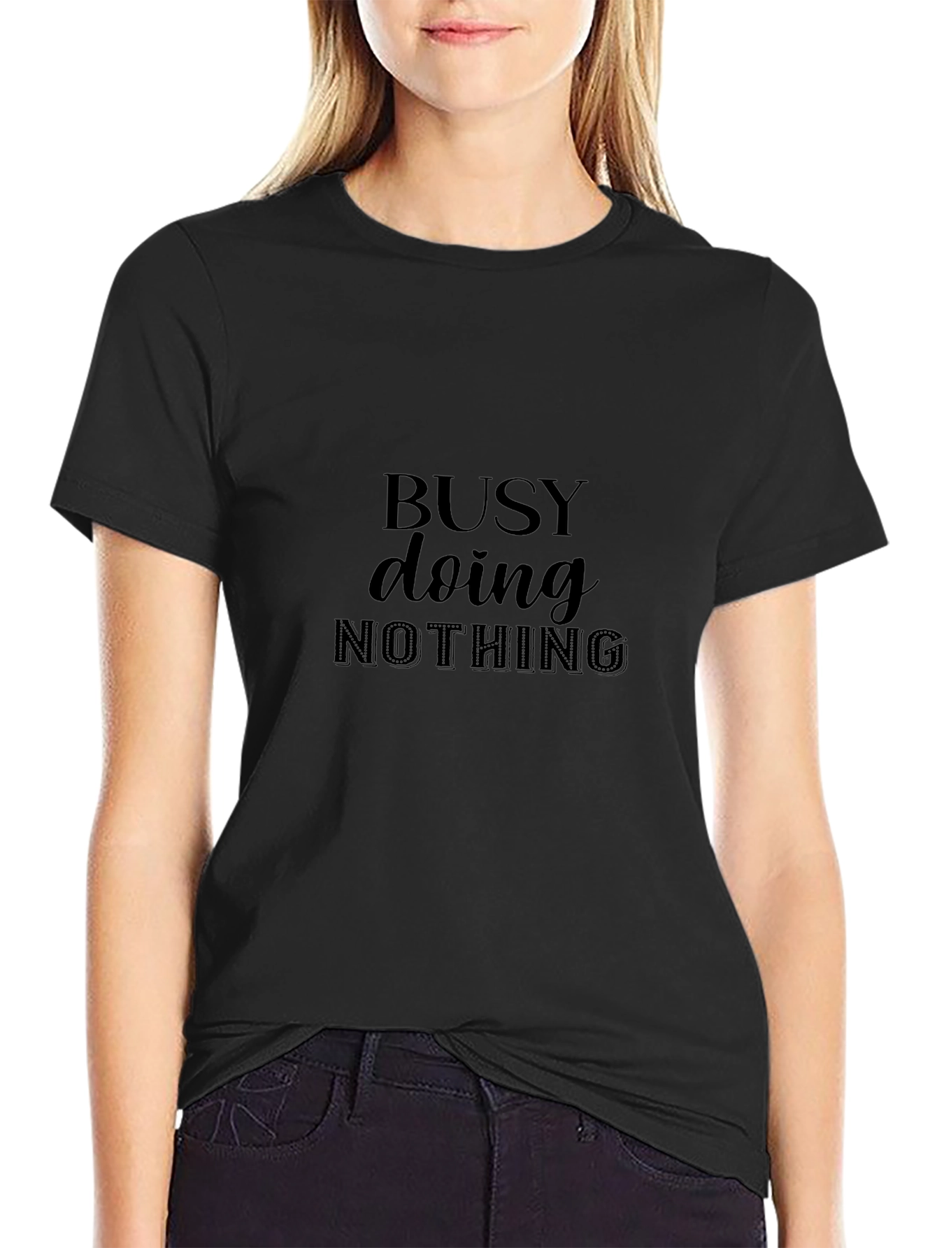 Camiseta Negra Busy Doing Nothing