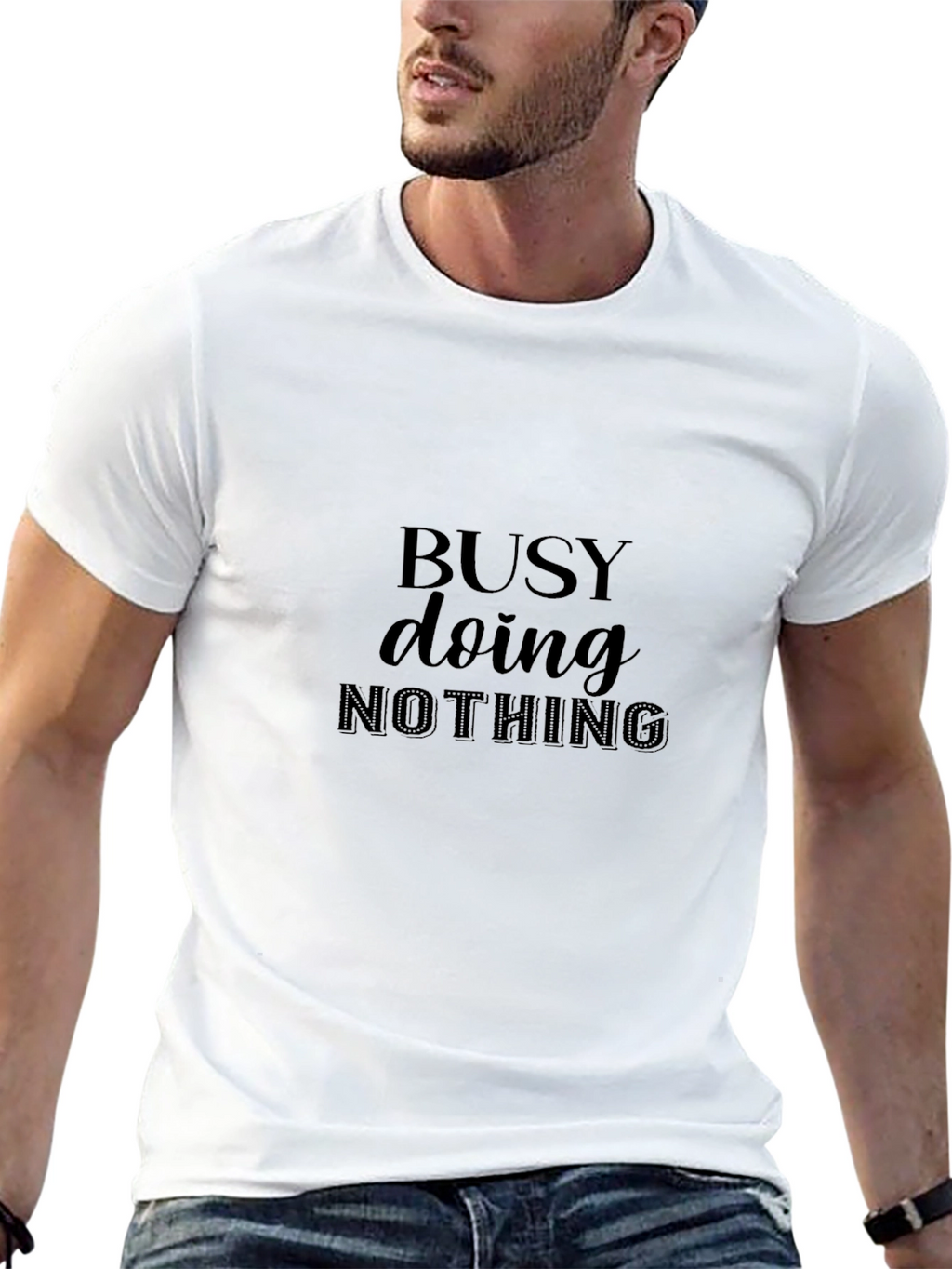 Camiseta Negra Busy Doing Nothing