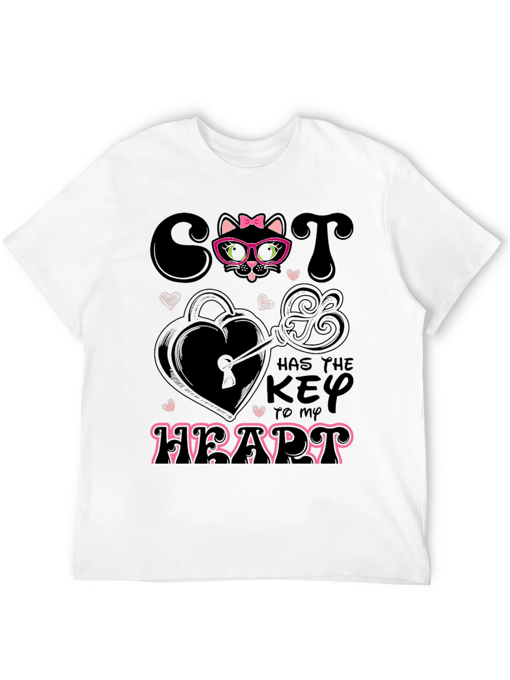 Camiseta Negra Cat Key to My Heart
