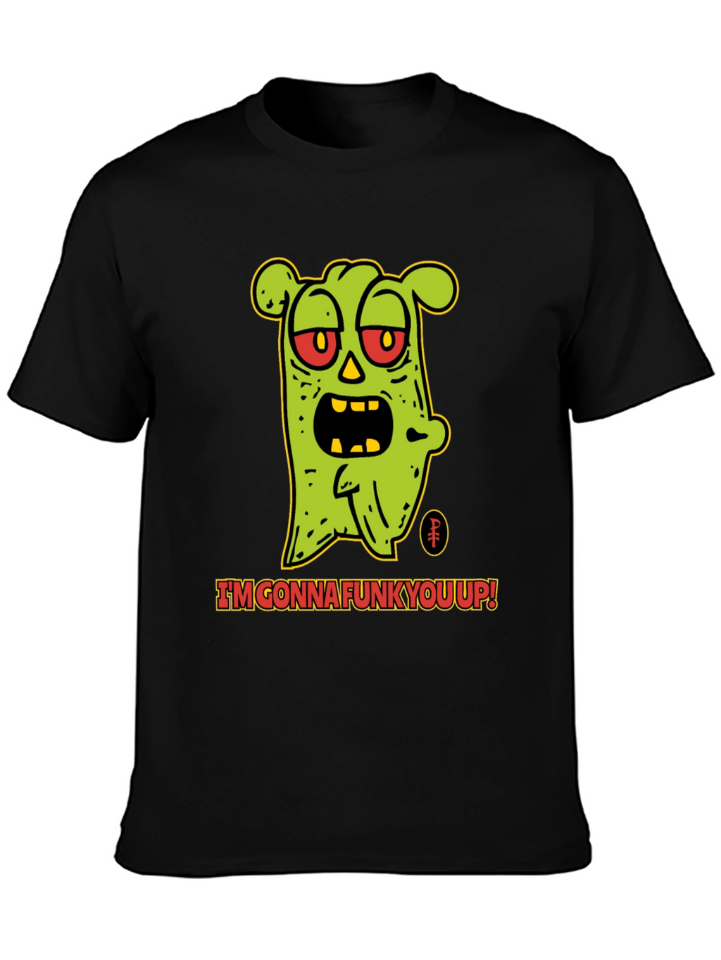 Camiseta Negra con Diseño de Monstruo Funky
