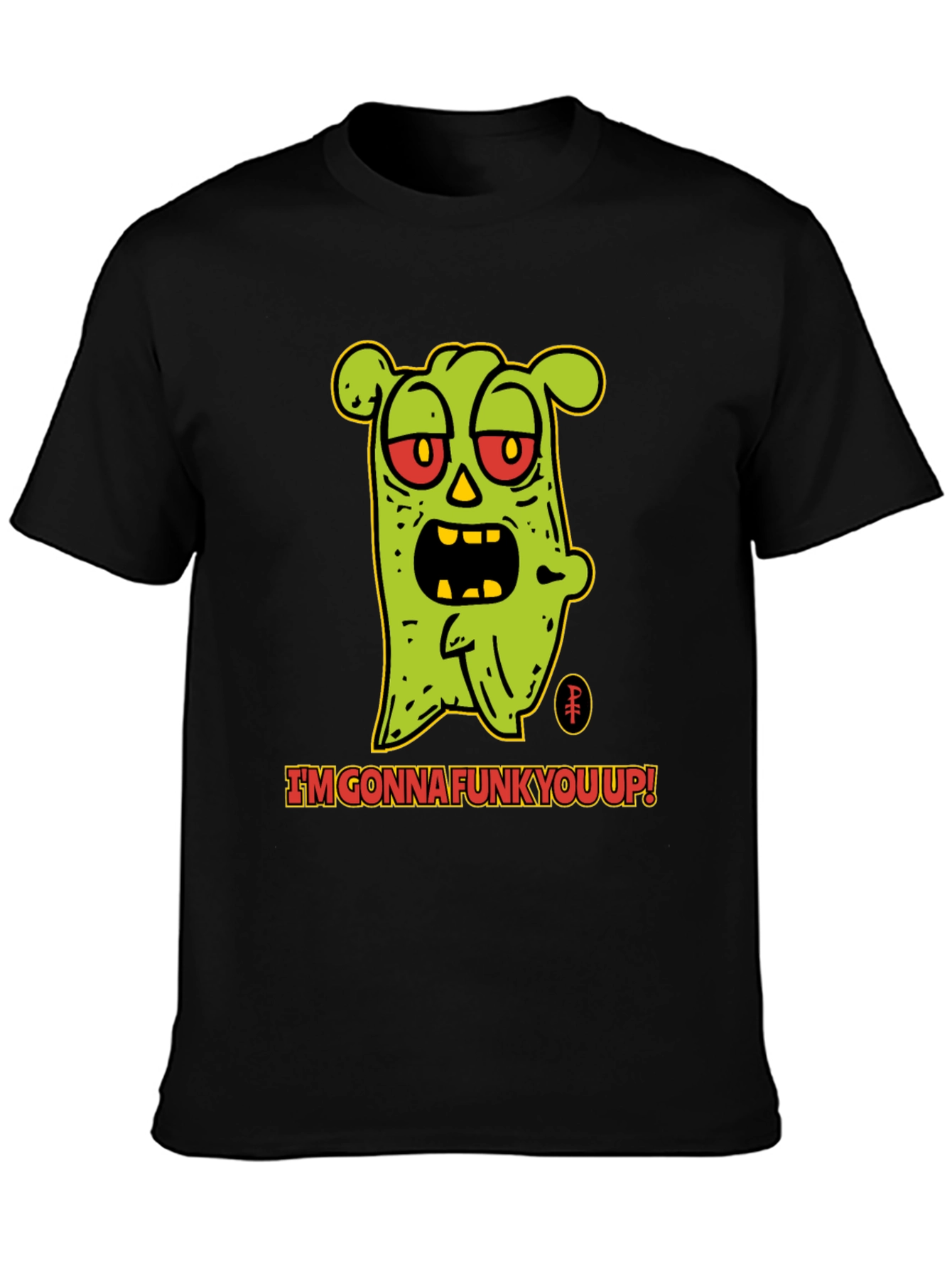 Camiseta Negra con Diseño de Monstruo Funky